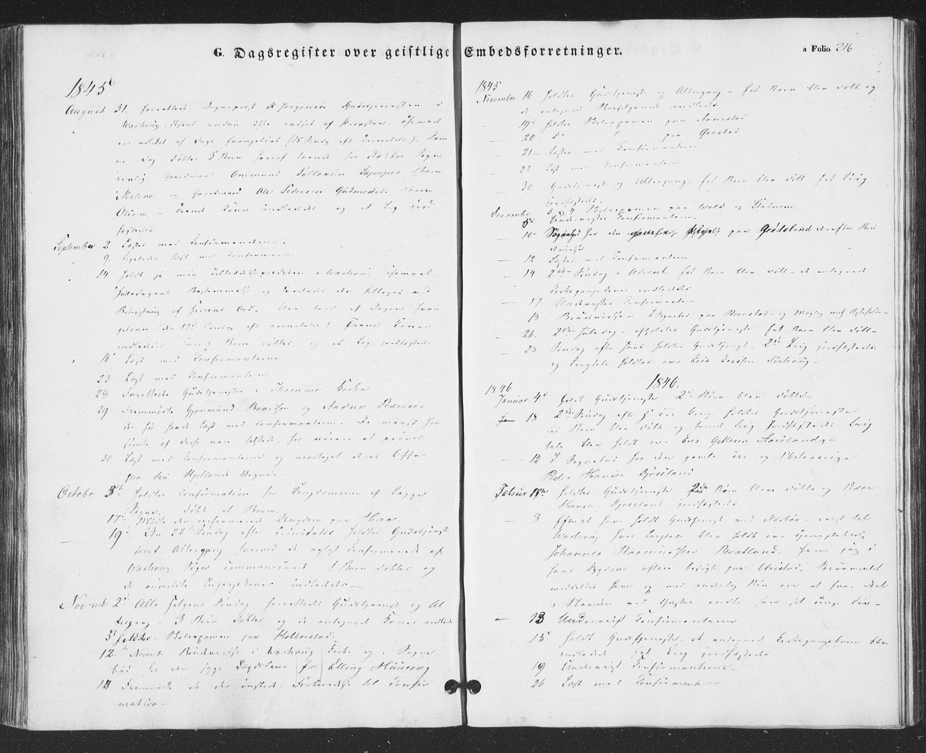 Hå sokneprestkontor, AV/SAST-A-101801/001/30BA/L0007: Parish register (official) no. A 6, 1842-1855, p. 216