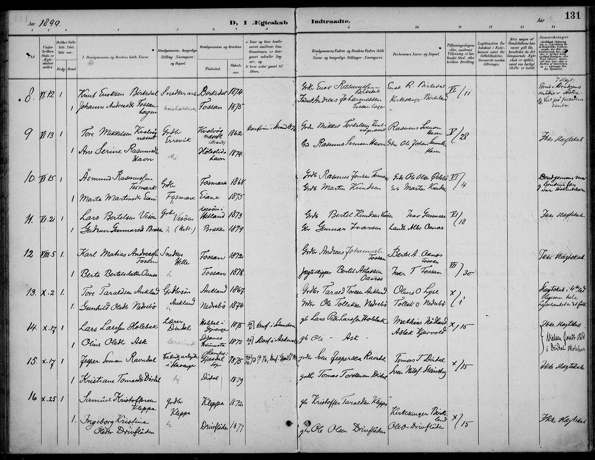 Høgsfjord sokneprestkontor, AV/SAST-A-101624/H/Ha/Haa/L0007: Parish register (official) no. A 7, 1898-1917, p. 131