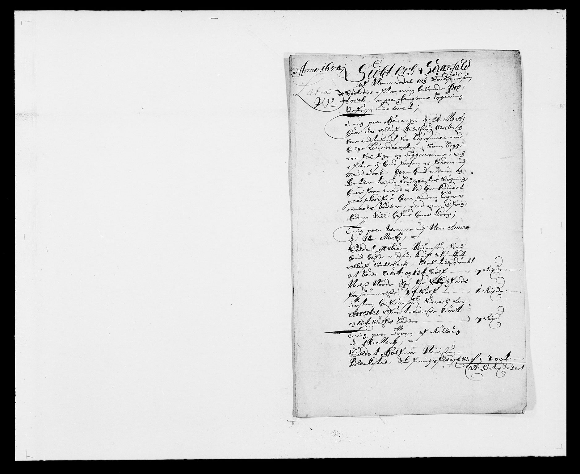 Rentekammeret inntil 1814, Reviderte regnskaper, Fogderegnskap, RA/EA-4092/R24/L1571: Fogderegnskap Numedal og Sandsvær, 1679-1686, p. 19