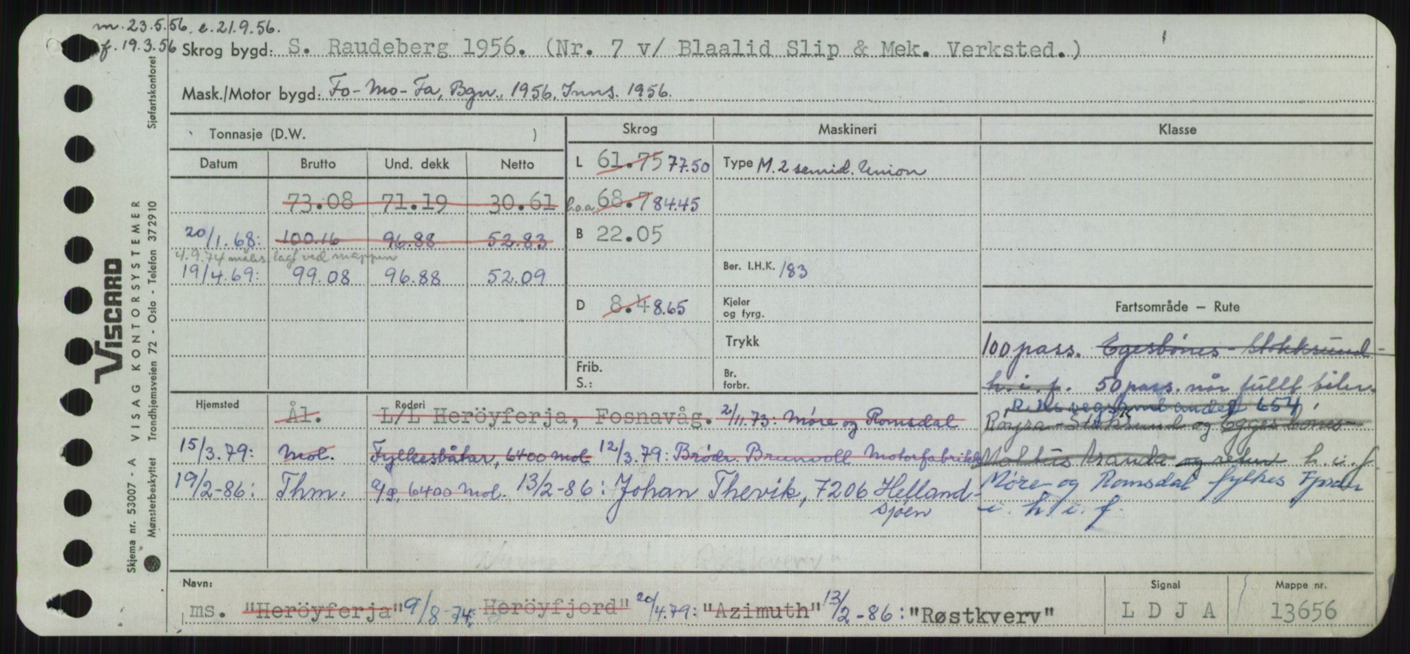 Sjøfartsdirektoratet med forløpere, Skipsmålingen, RA/S-1627/H/Ha/L0004/0002: Fartøy, Mas-R / Fartøy, Odin-R, p. 995