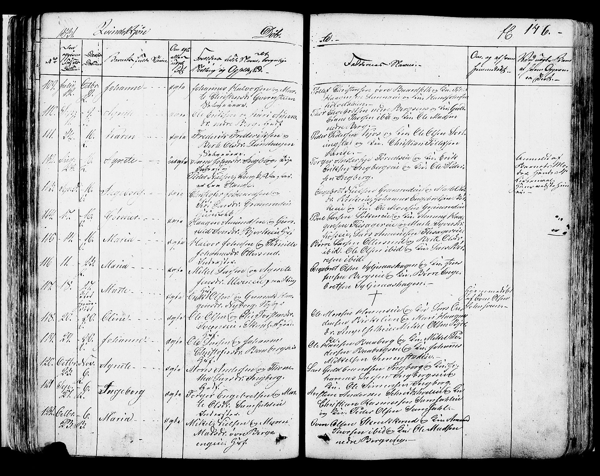 Ringsaker prestekontor, AV/SAH-PREST-014/K/Ka/L0007: Parish register (official) no. 7A, 1826-1837, p. 146