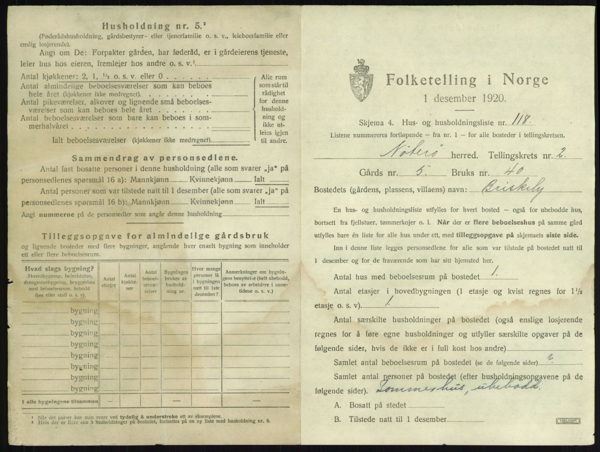 SAKO, 1920 census for Nøtterøy, 1920, p. 489