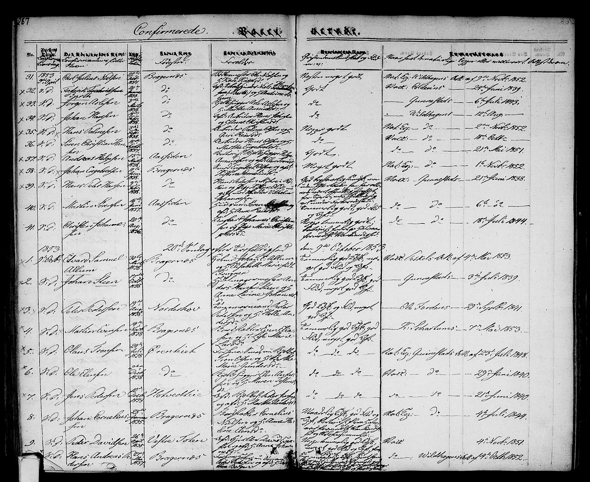 Bragernes kirkebøker, AV/SAKO-A-6/F/Fc/L0001: Parish register (official) no. III 1, 1830-1853, p. 267