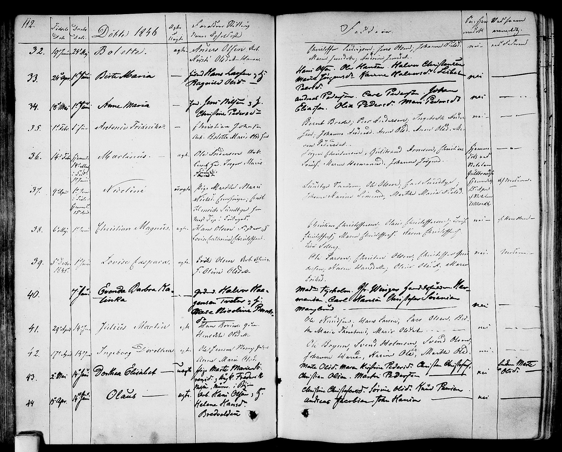 Gamlebyen prestekontor Kirkebøker, SAO/A-10884/F/Fa/L0003: Parish register (official) no. 3, 1829-1849, p. 112