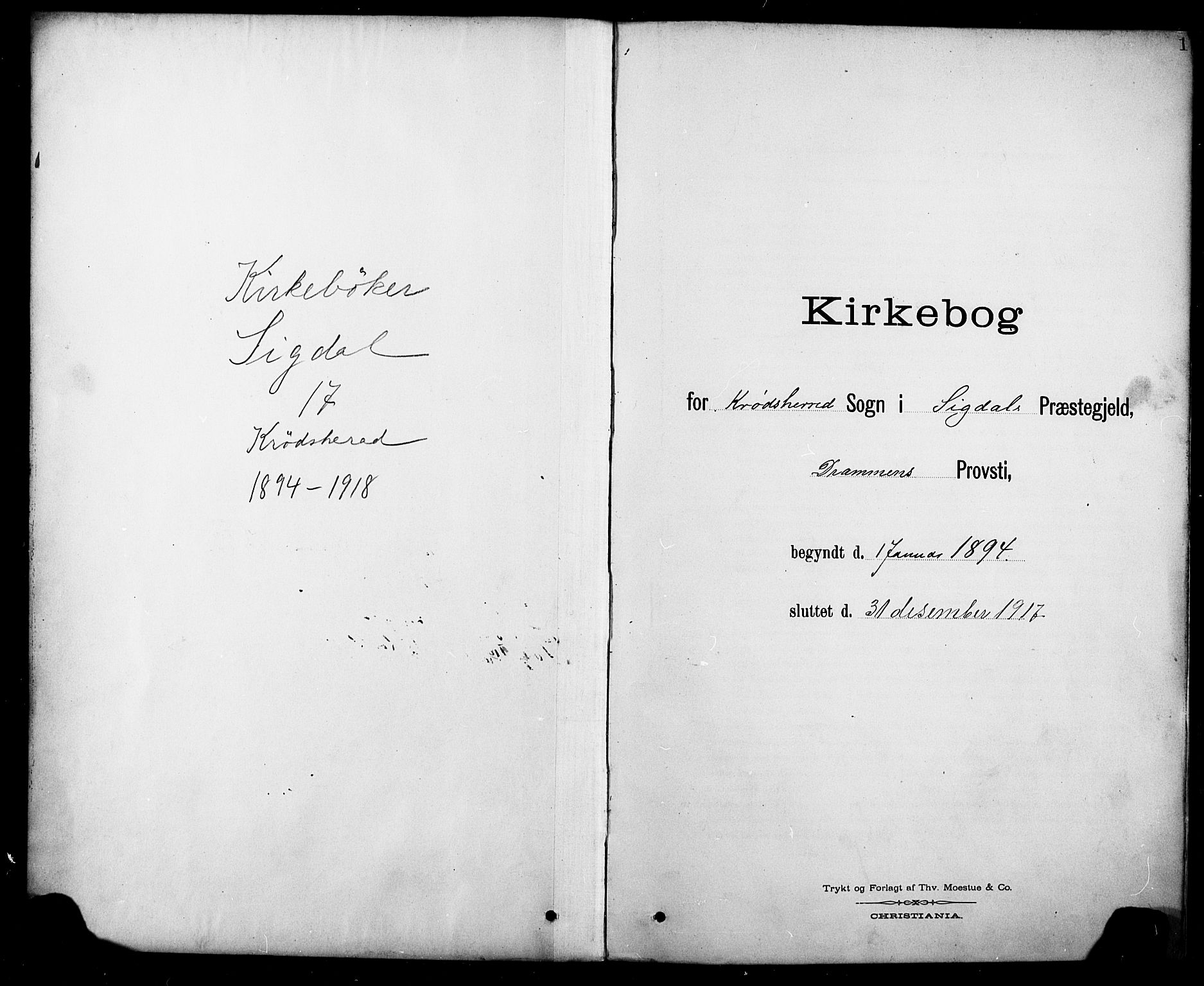 Krødsherad kirkebøker, SAKO/A-19/G/Ga/L0002: Parish register (copy) no. 2, 1894-1918, p. 1