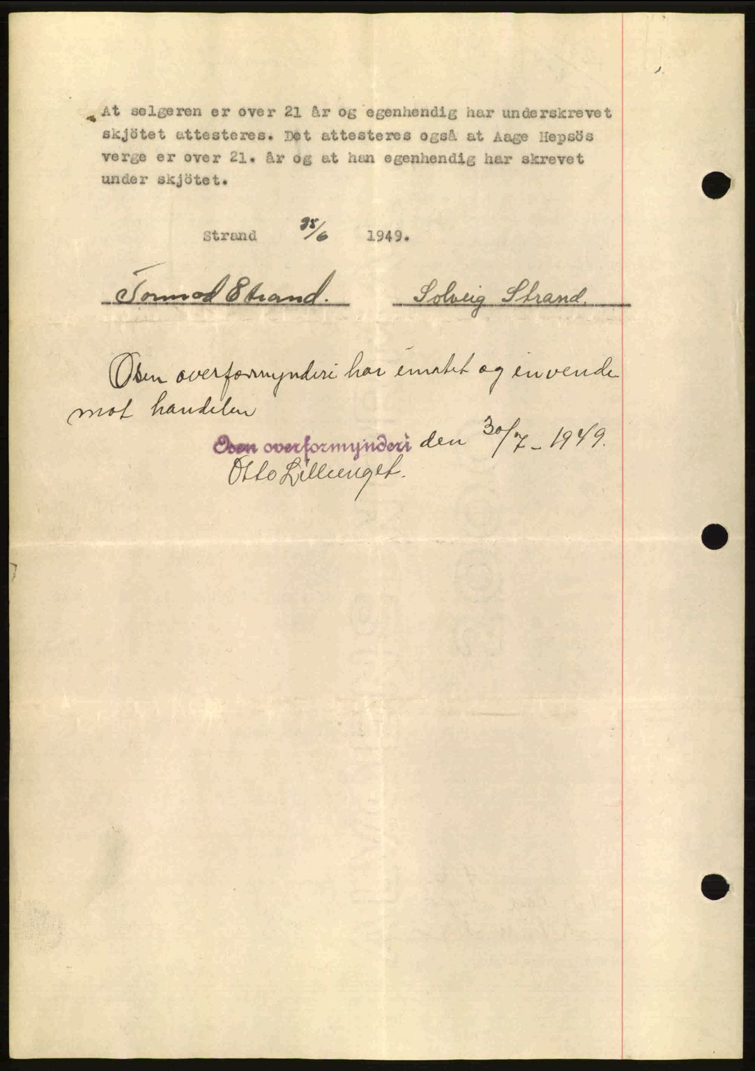 Fosen sorenskriveri, AV/SAT-A-1107/1/2/2C: Mortgage book no. A10, 1949-1950, Diary no: : 1234/1949