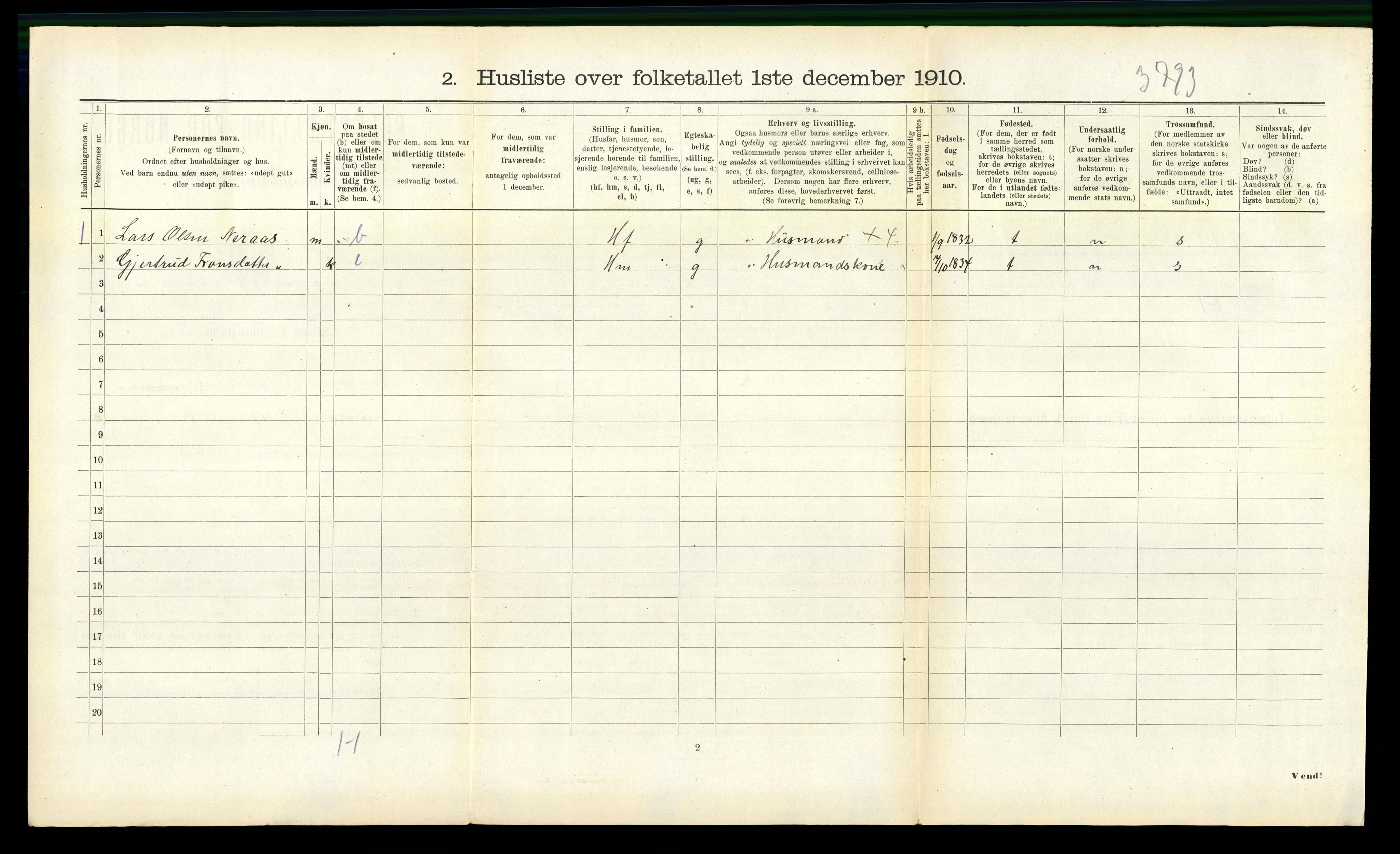 RA, 1910 census for Eresfjord og Vistdal, 1910, p. 170