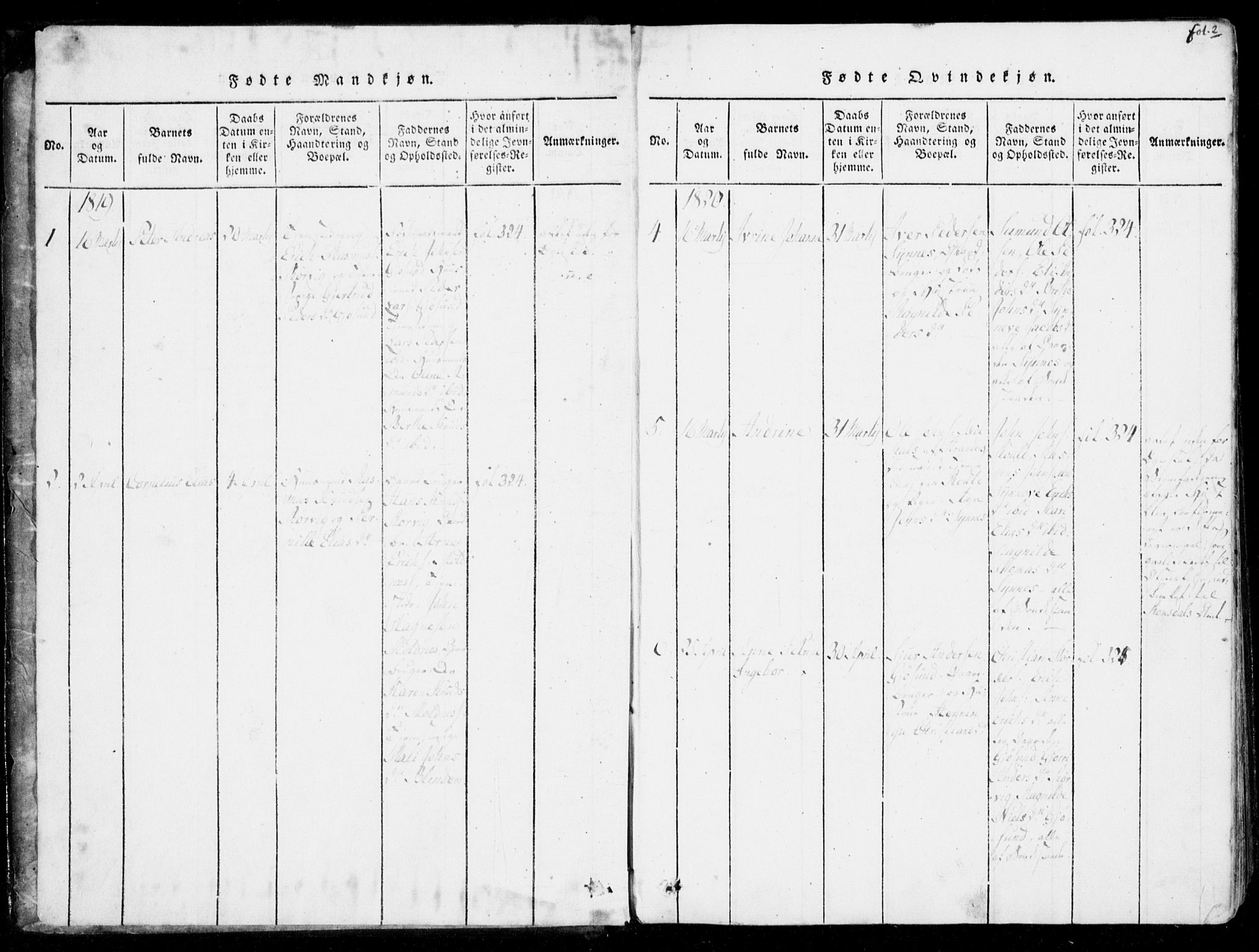 Ministerialprotokoller, klokkerbøker og fødselsregistre - Møre og Romsdal, SAT/A-1454/537/L0517: Parish register (official) no. 537A01, 1818-1862, p. 2