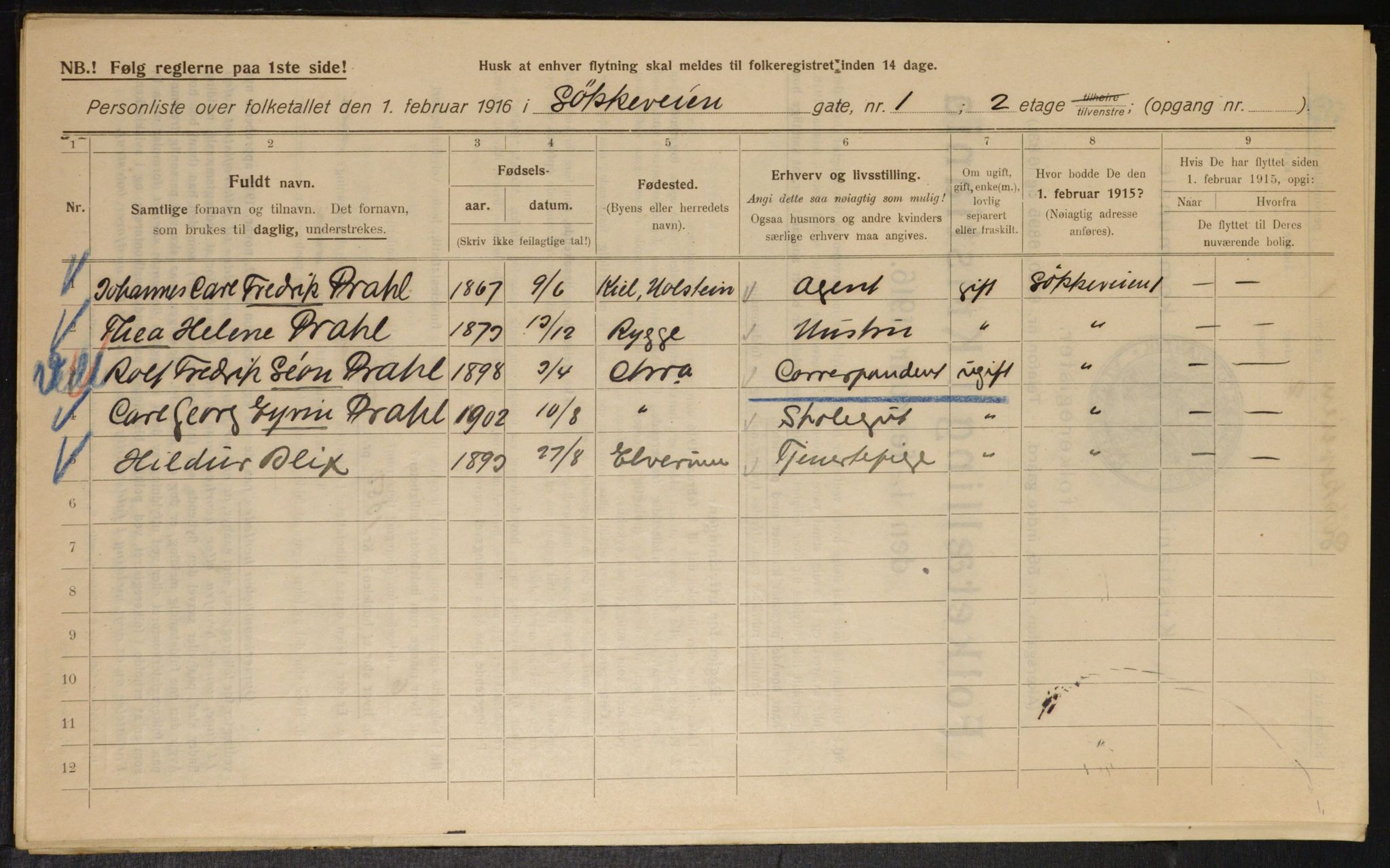 OBA, Municipal Census 1916 for Kristiania, 1916, p. 59963