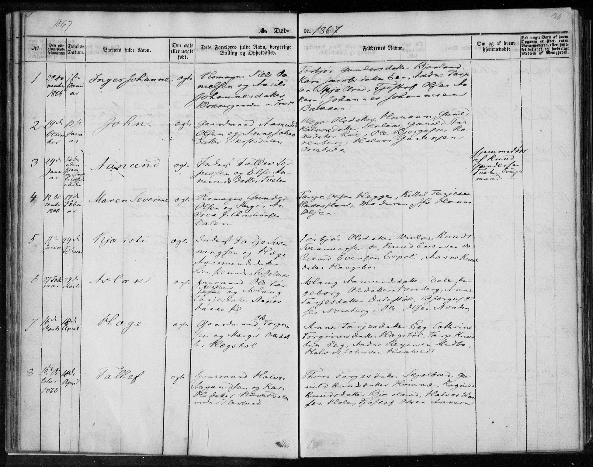 Lårdal kirkebøker, SAKO/A-284/F/Fa/L0006: Parish register (official) no. I 6, 1861-1886, p. 36