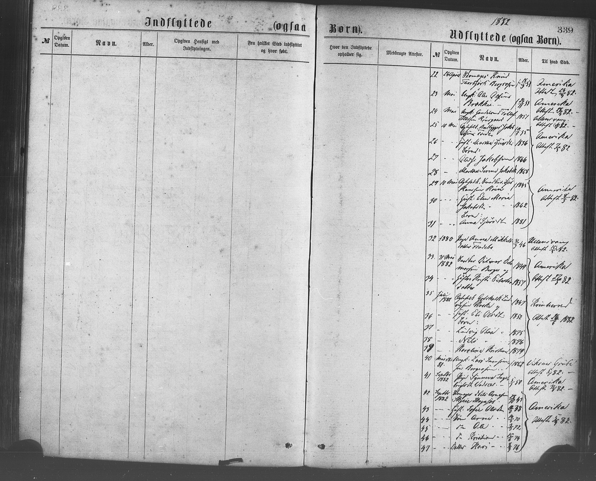 Strandebarm sokneprestembete, AV/SAB-A-78401/H/Haa: Parish register (official) no. A 9, 1872-1886, p. 339