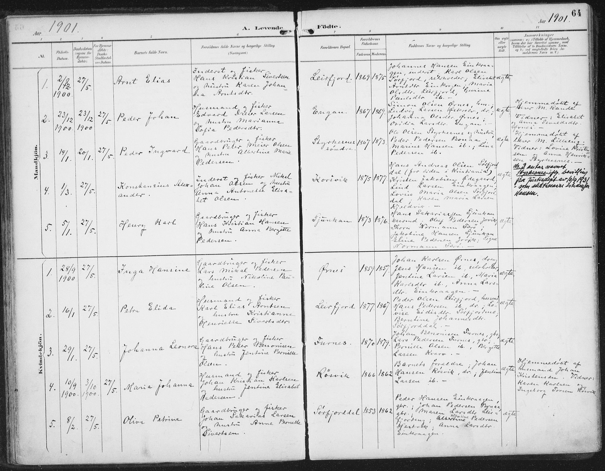 Ministerialprotokoller, klokkerbøker og fødselsregistre - Nordland, SAT/A-1459/854/L0779: Parish register (official) no. 854A02, 1892-1909, p. 64