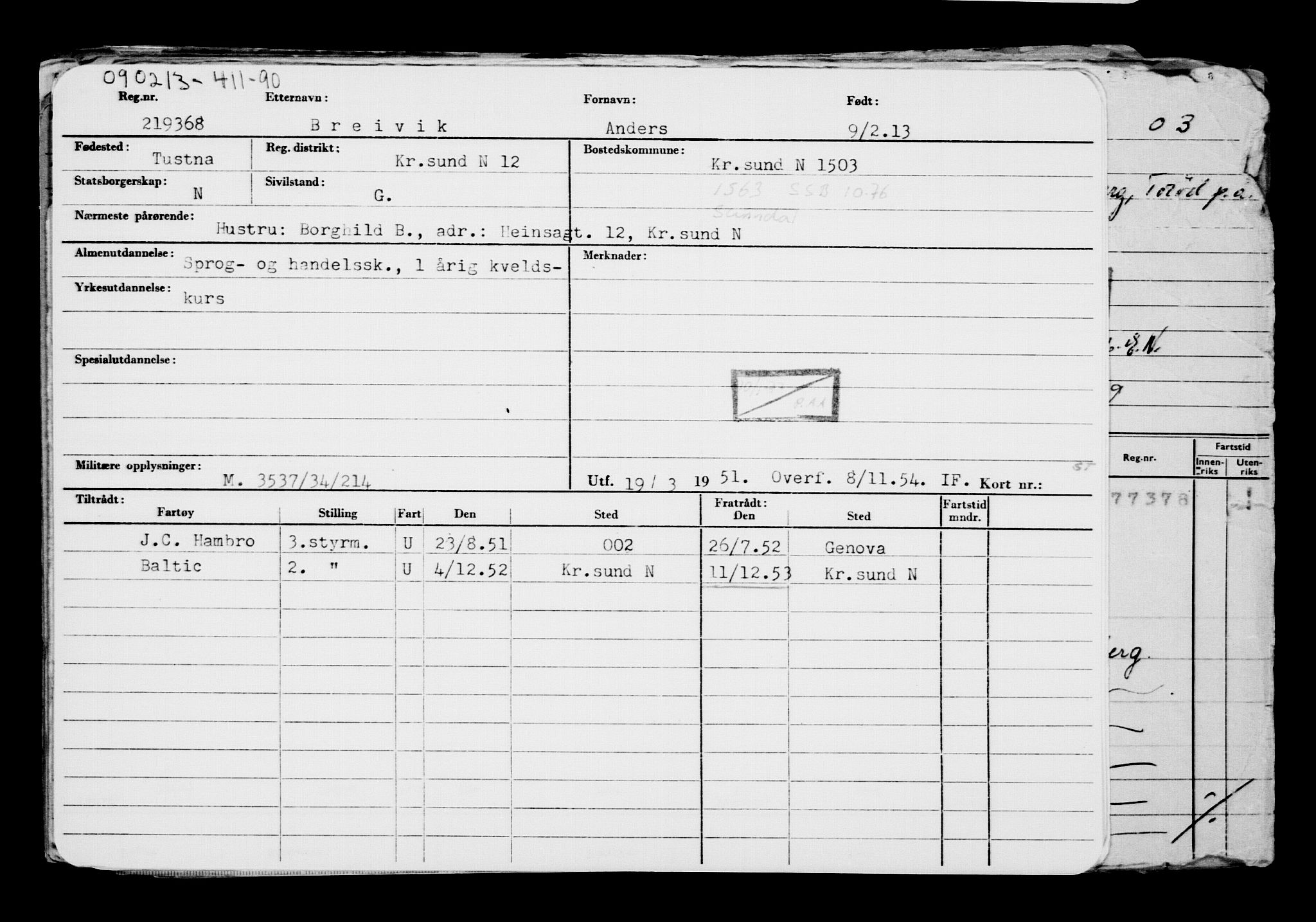 Direktoratet for sjømenn, AV/RA-S-3545/G/Gb/L0110: Hovedkort, 1913, p. 439