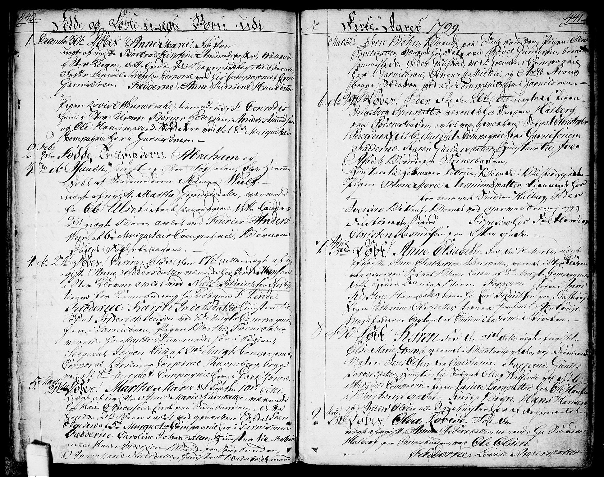 Halden prestekontor Kirkebøker, SAO/A-10909/F/Fa/L0002: Parish register (official) no. I 2, 1792-1812, p. 440-441