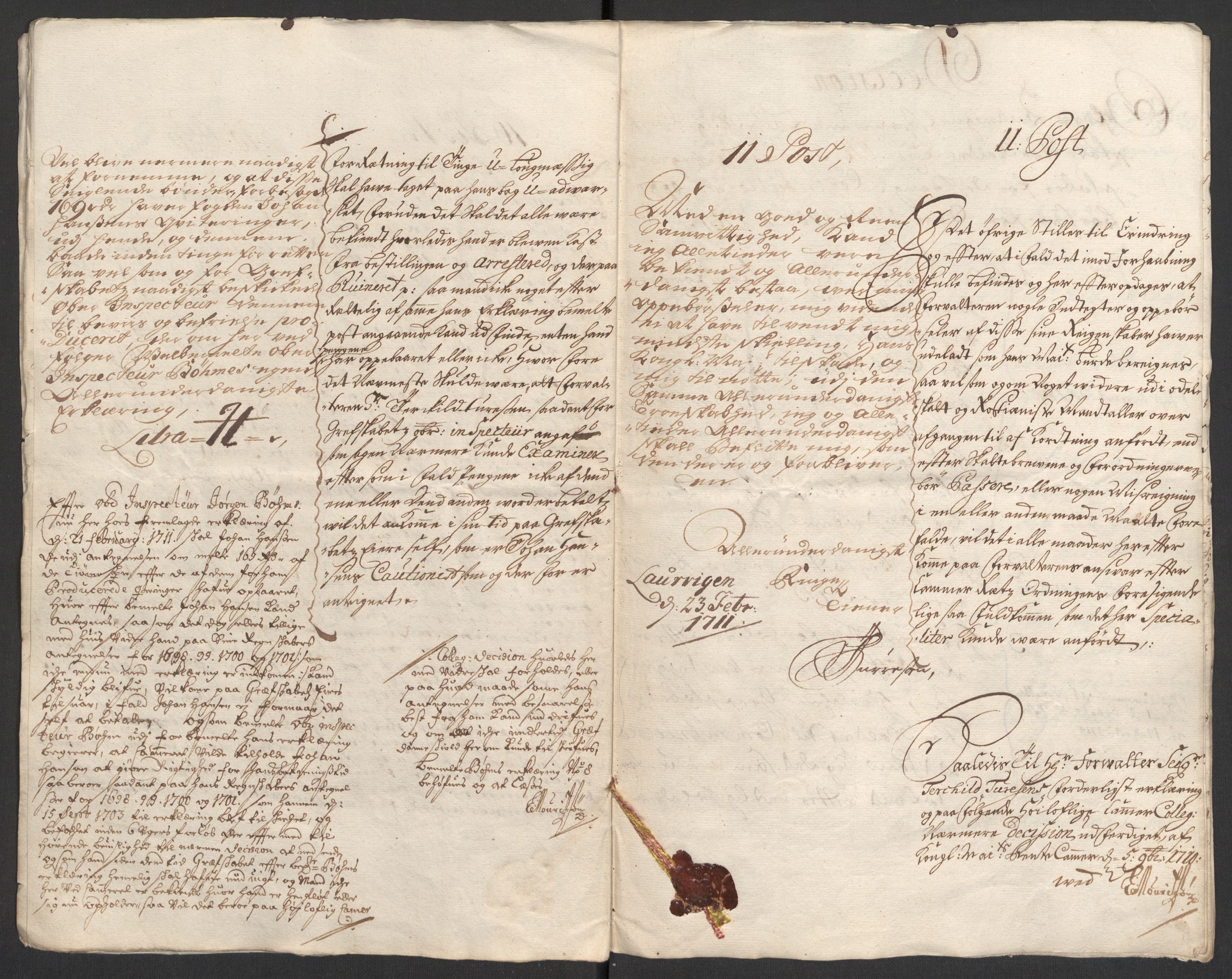 Rentekammeret inntil 1814, Reviderte regnskaper, Fogderegnskap, AV/RA-EA-4092/R33/L1981: Fogderegnskap Larvik grevskap, 1709-1710, p. 210