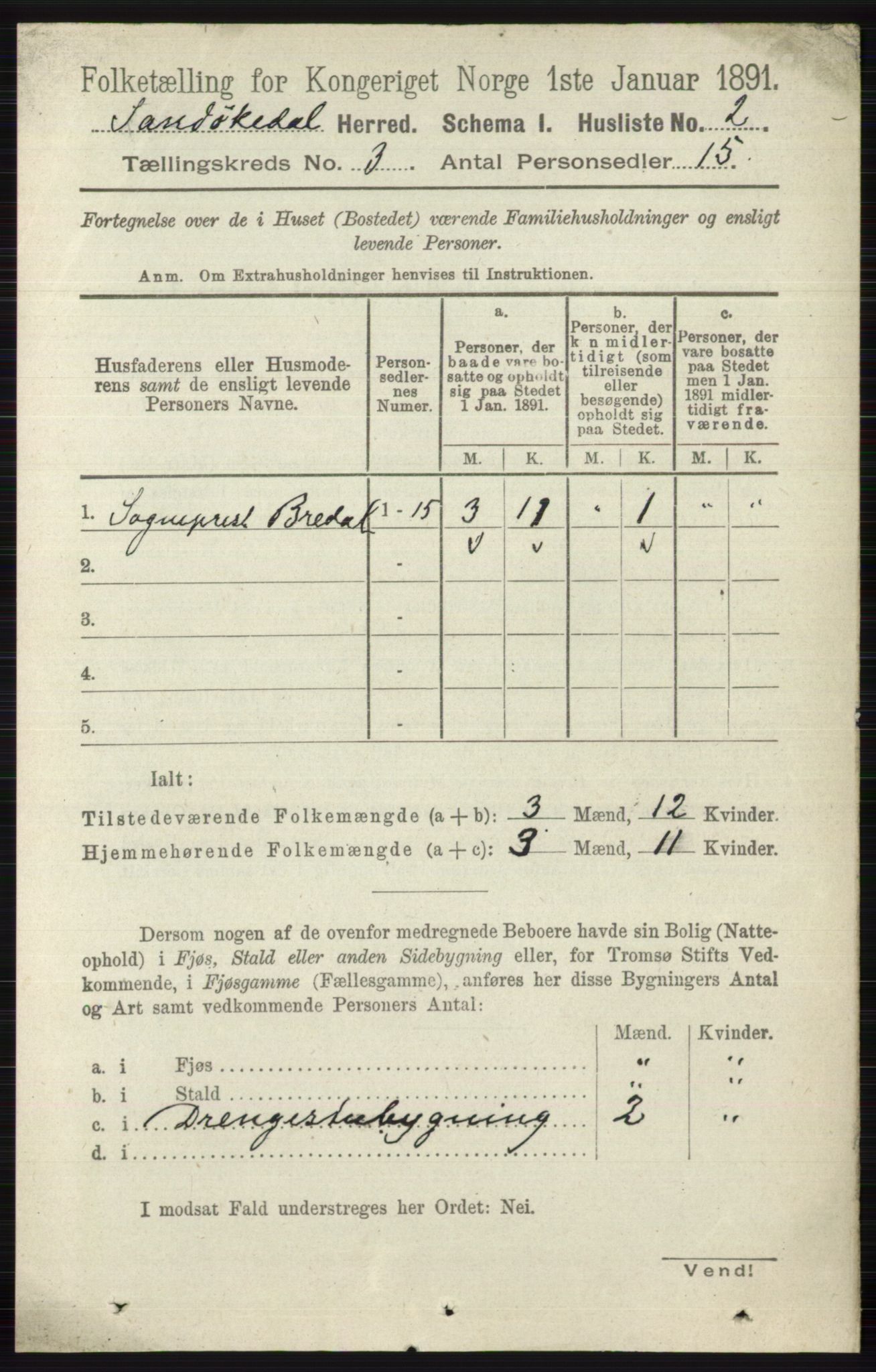RA, 1891 census for 0816 Sannidal, 1891, p. 741