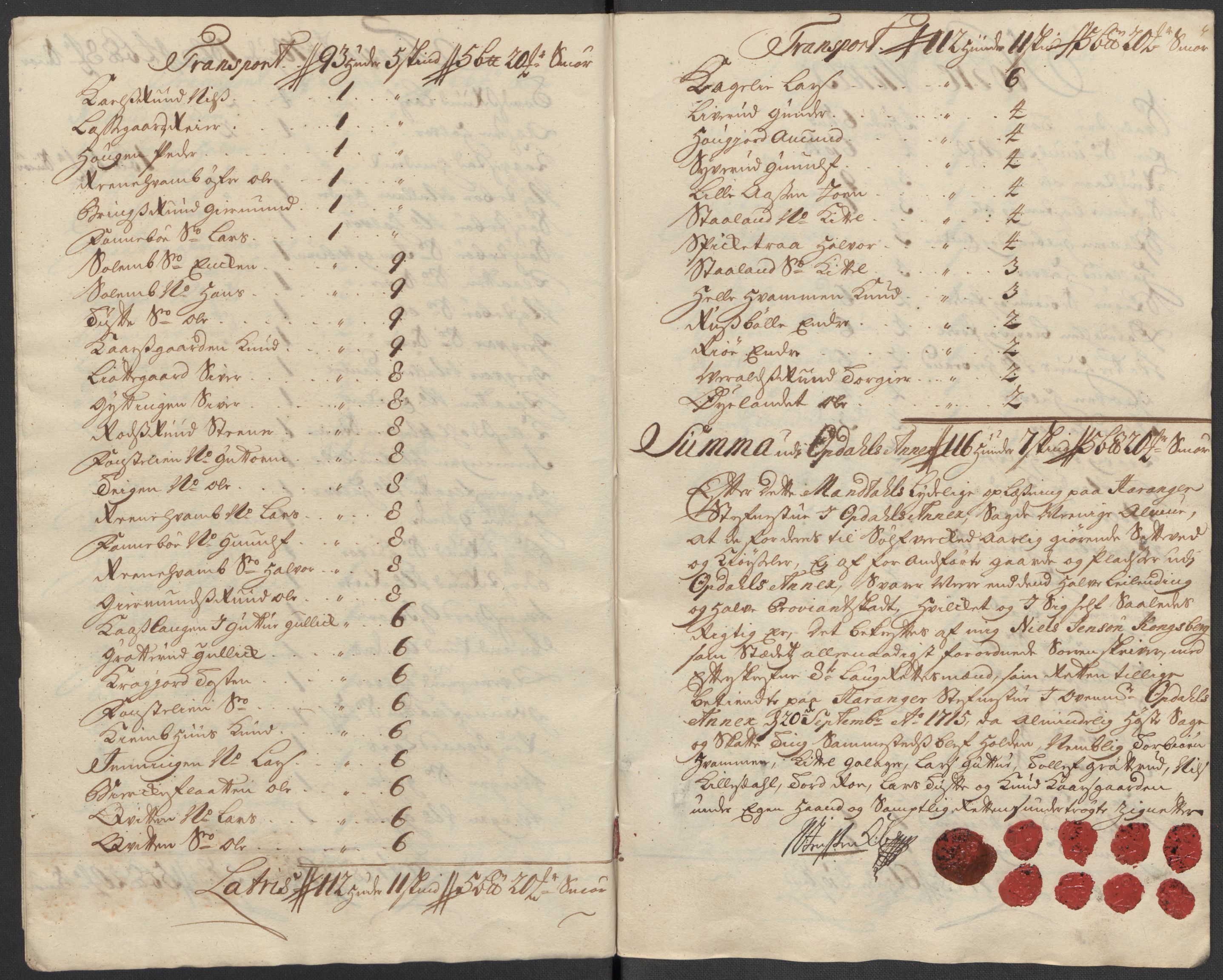 Rentekammeret inntil 1814, Reviderte regnskaper, Fogderegnskap, RA/EA-4092/R24/L1591: Fogderegnskap Numedal og Sandsvær, 1715, p. 300