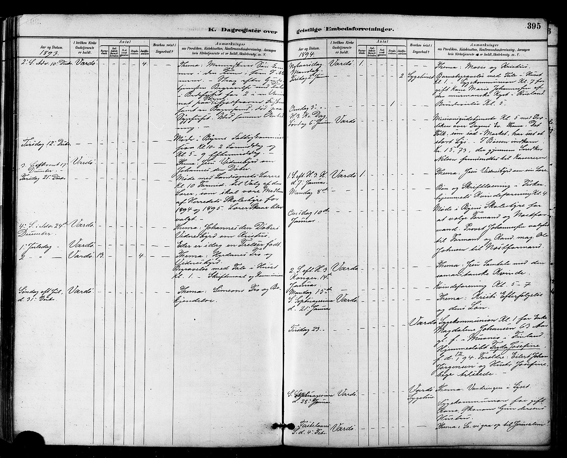 Vardø sokneprestkontor, SATØ/S-1332/H/Ha/L0007kirke: Parish register (official) no. 7, 1886-1897, p. 395