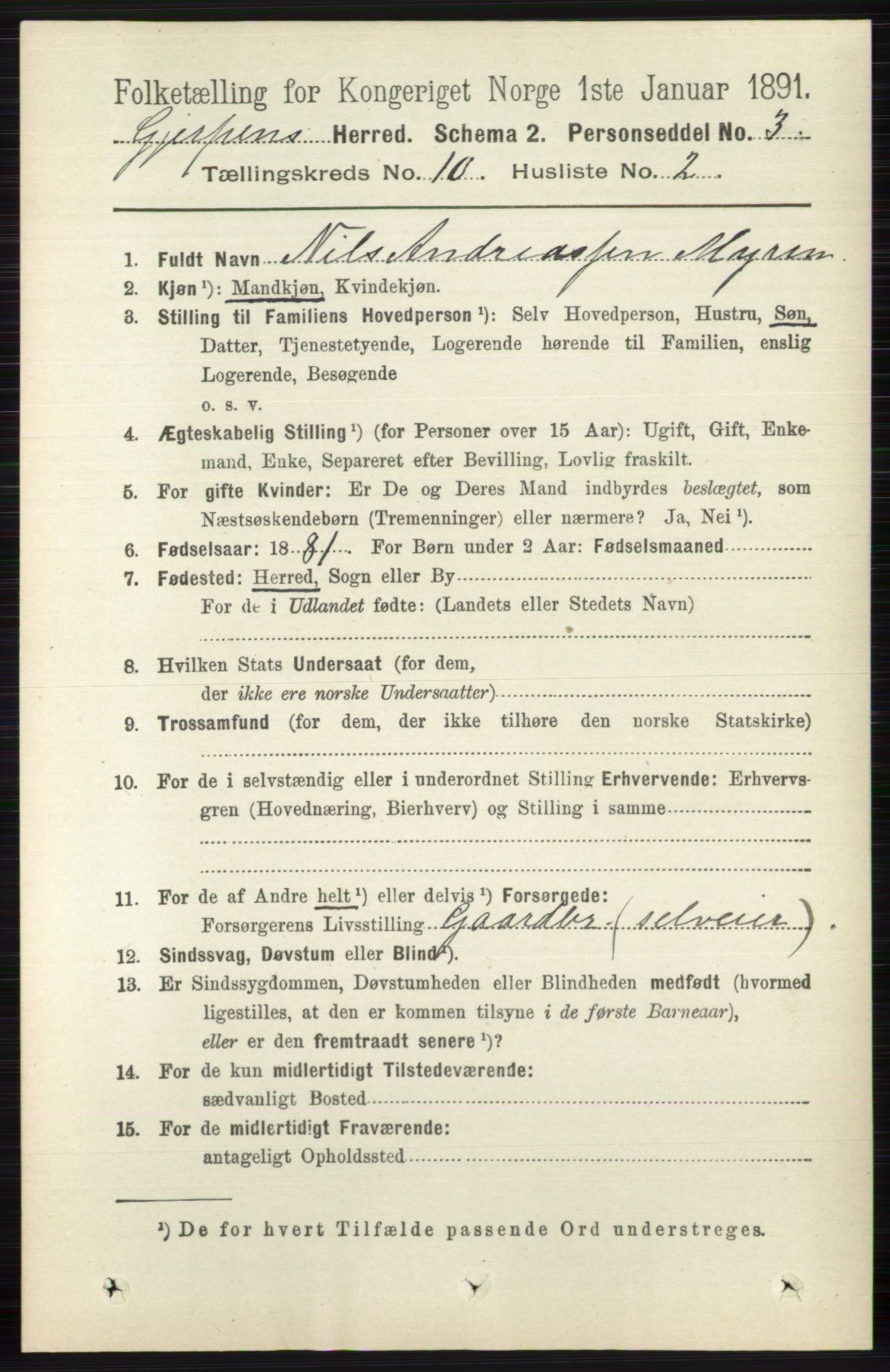 RA, 1891 census for 0812 Gjerpen, 1891, p. 6146