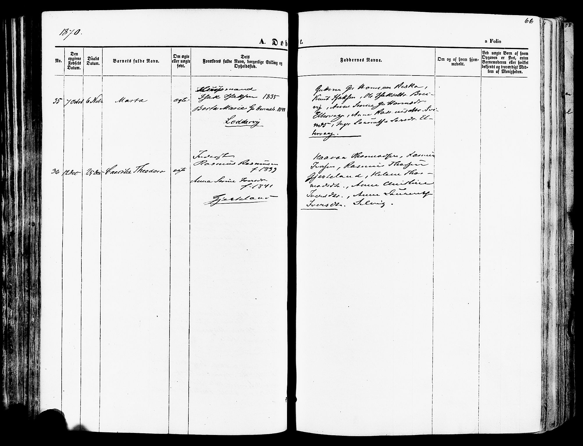 Høgsfjord sokneprestkontor, AV/SAST-A-101624/H/Ha/Haa/L0002: Parish register (official) no. A 2, 1855-1885, p. 66