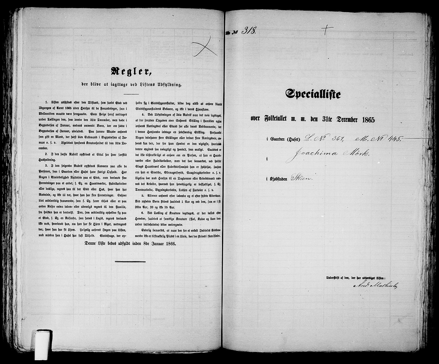 RA, 1865 census for Skien, 1865, p. 650