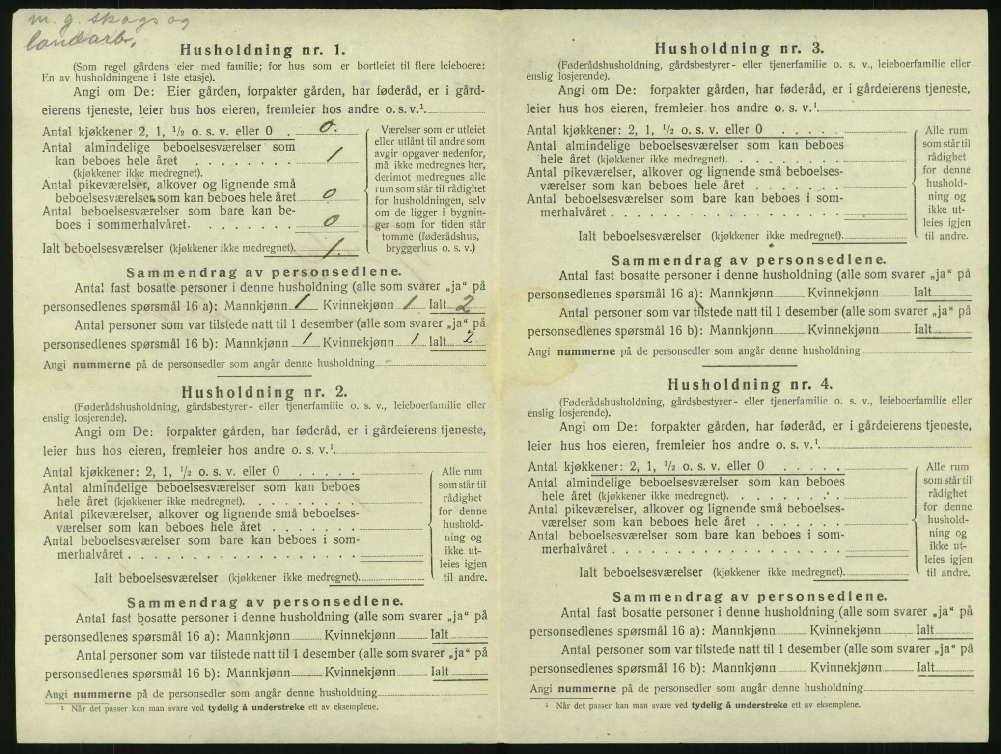 SAKO, 1920 census for Fyresdal, 1920, p. 54