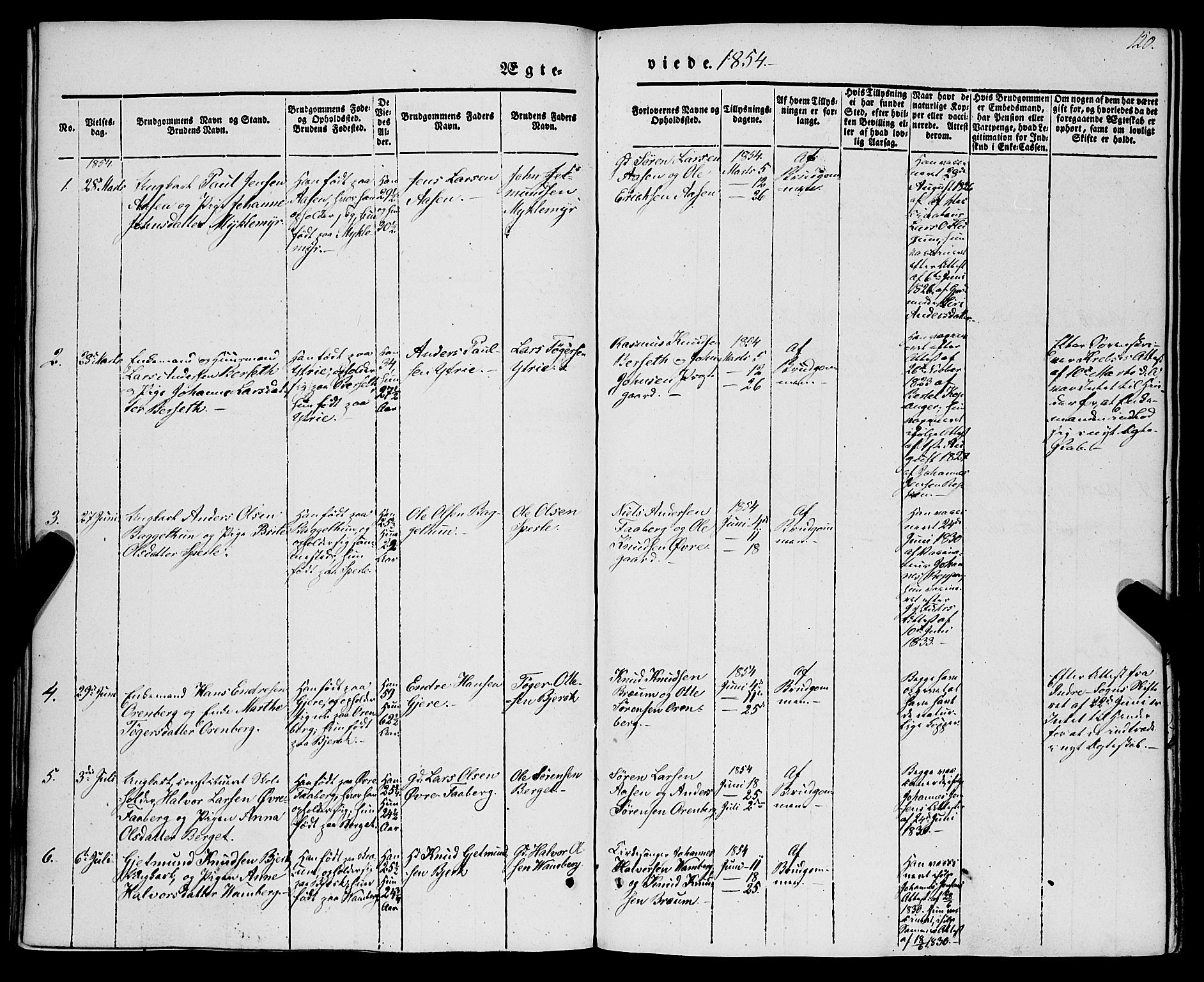 Jostedal sokneprestembete, AV/SAB-A-80601/H/Haa/Haaa/L0005: Parish register (official) no. A 5, 1849-1877, p. 120