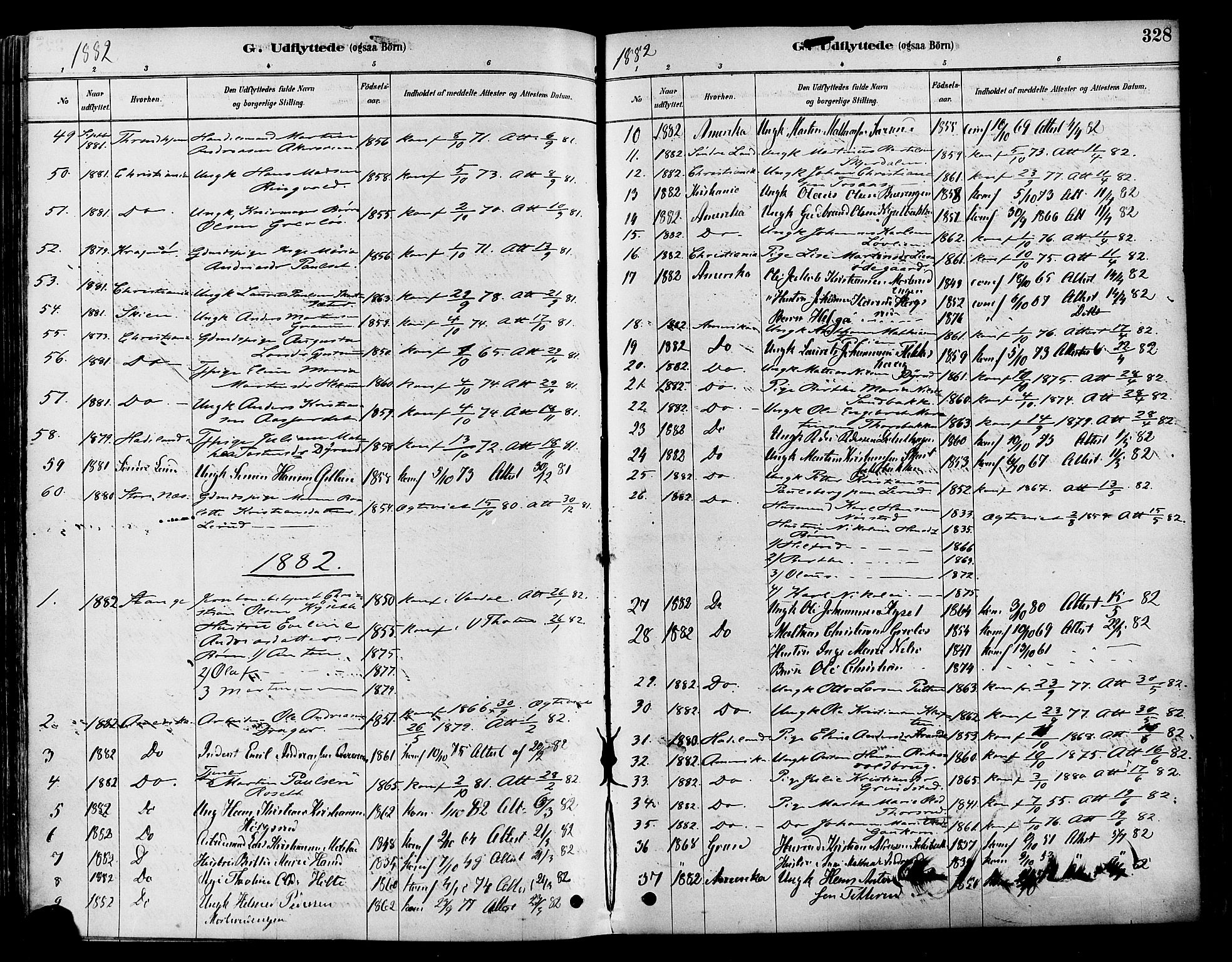 Vestre Toten prestekontor, SAH/PREST-108/H/Ha/Haa/L0009: Parish register (official) no. 9, 1878-1894, p. 328