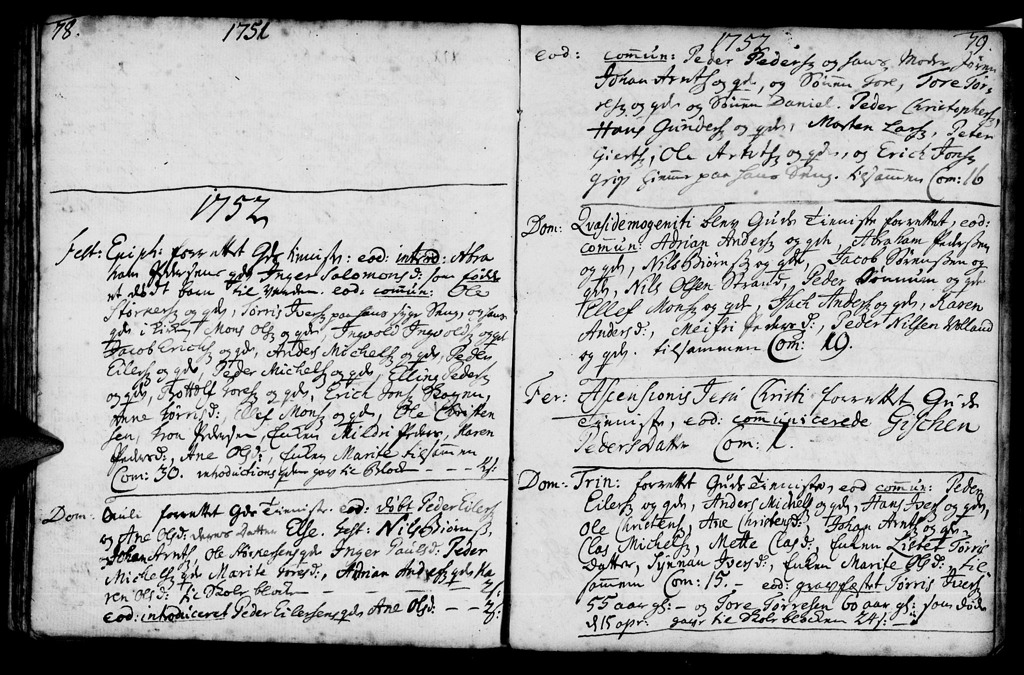 Ministerialprotokoller, klokkerbøker og fødselsregistre - Møre og Romsdal, SAT/A-1454/574/L0875: Parish register (official) no. 574A01, 1733-1753, p. 78-79