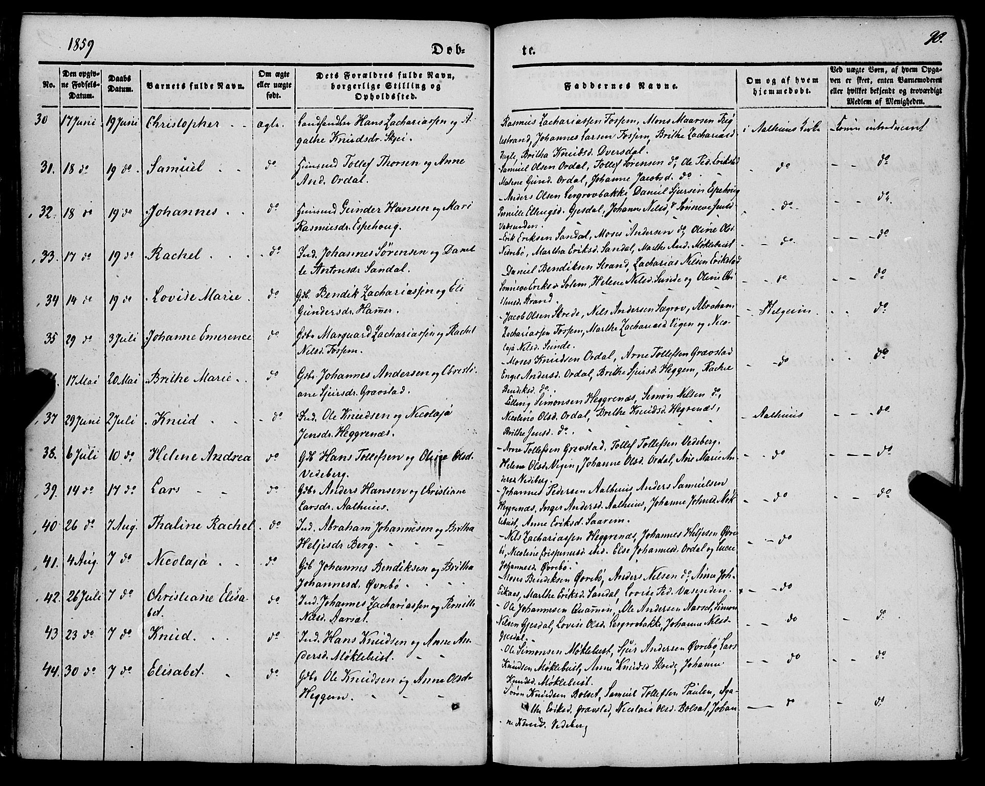 Jølster sokneprestembete, SAB/A-80701/H/Haa/Haaa/L0010: Parish register (official) no. A 10, 1847-1865, p. 90