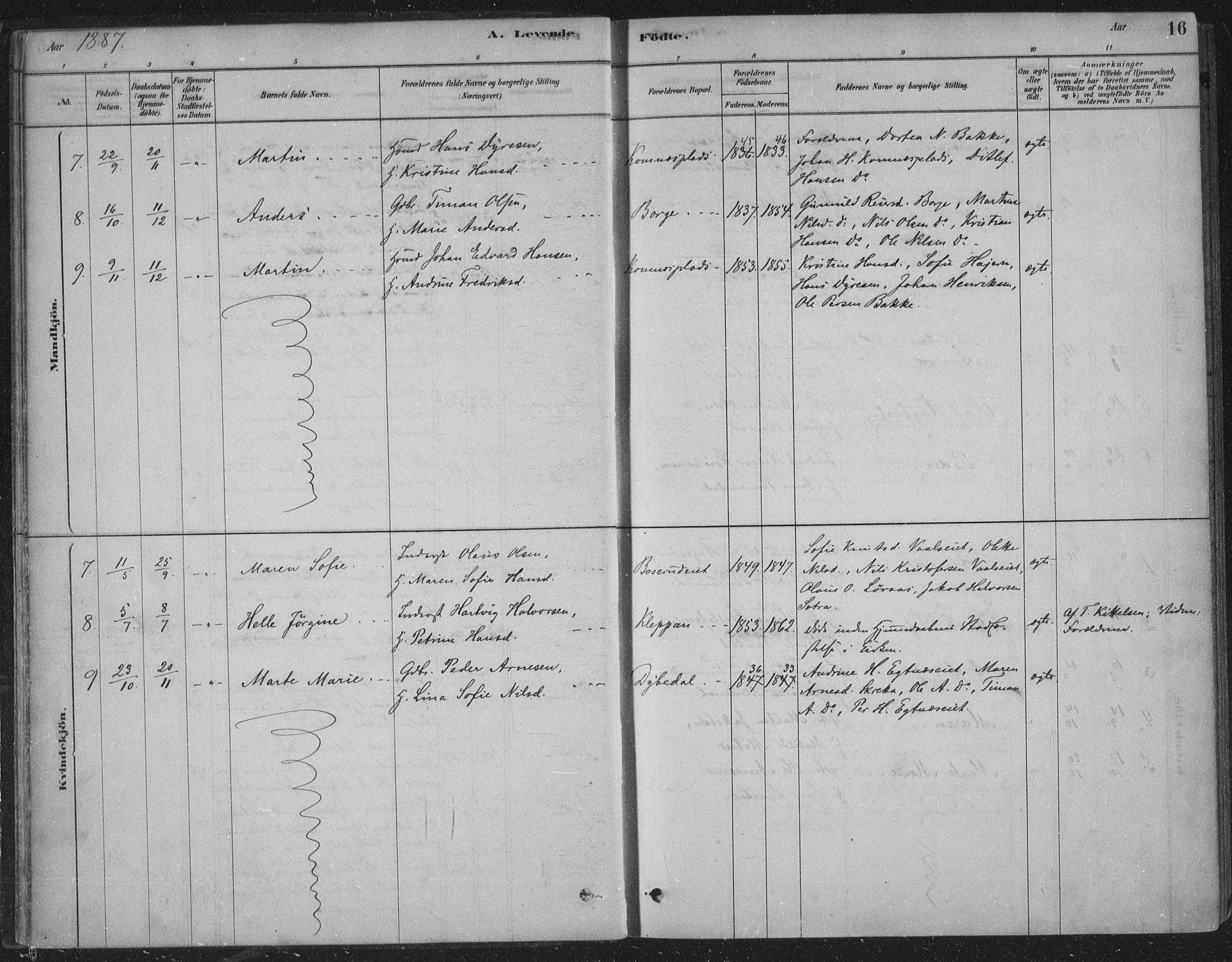 Sandsvær kirkebøker, AV/SAKO-A-244/F/Fe/L0001: Parish register (official) no. V 1, 1878-1936, p. 16