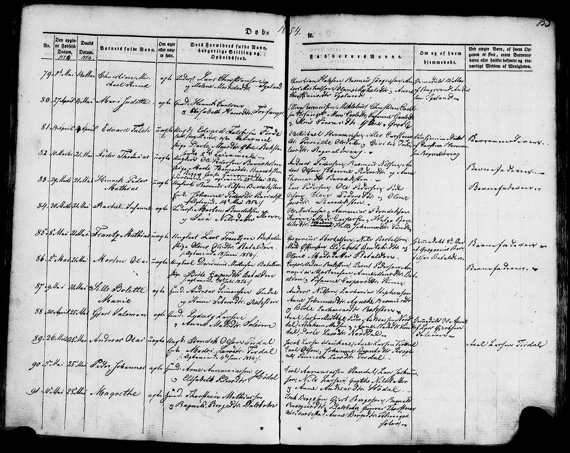 Kinn sokneprestembete, SAB/A-80801/H/Haa/Haaa/L0005: Parish register (official) no. A 5, 1841-1857, p. 153