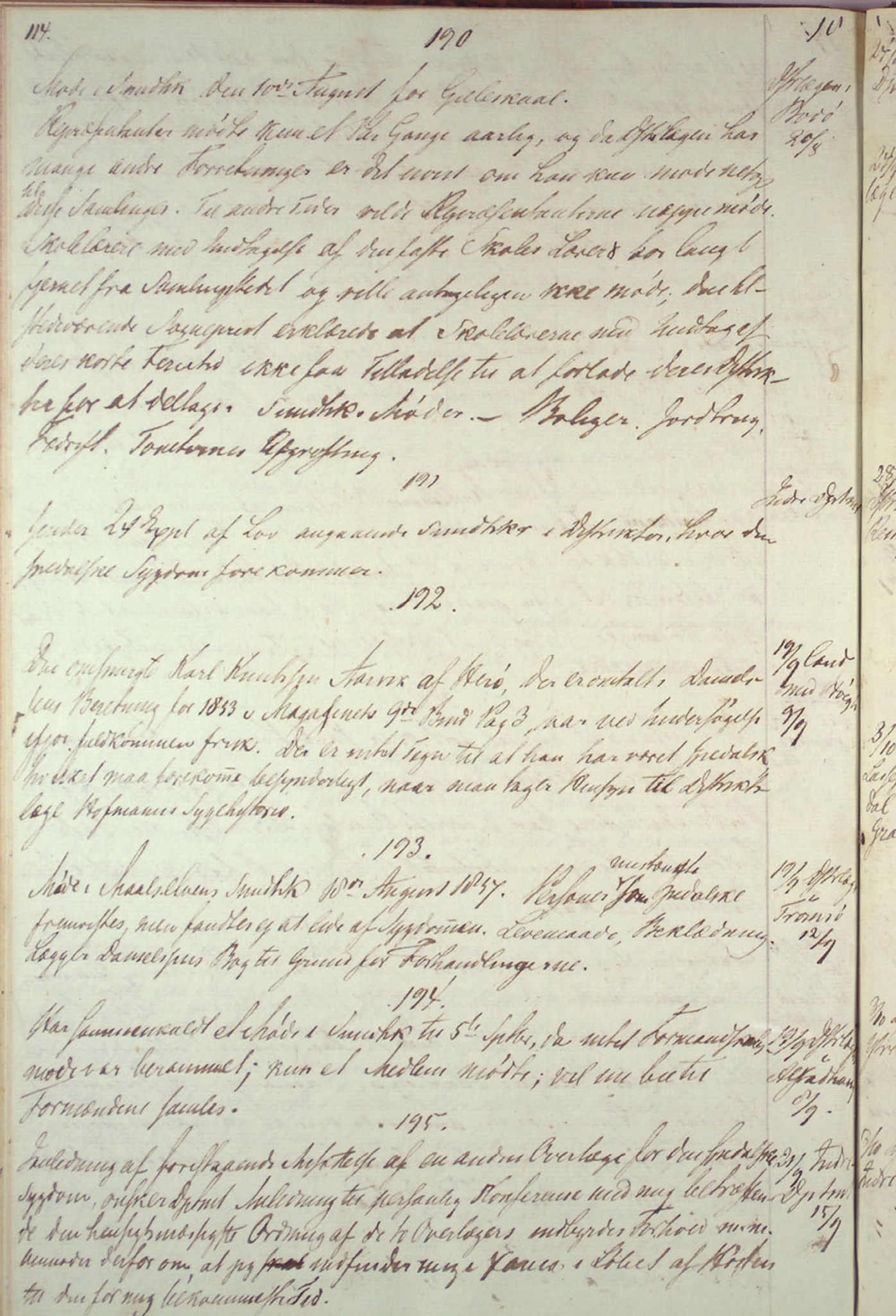 Lepraarkiver - Overlegen for den spedalske sykdom, AV/SAB-A-61001/B.c/L0001: Journal, 1854-1859, p. 114
