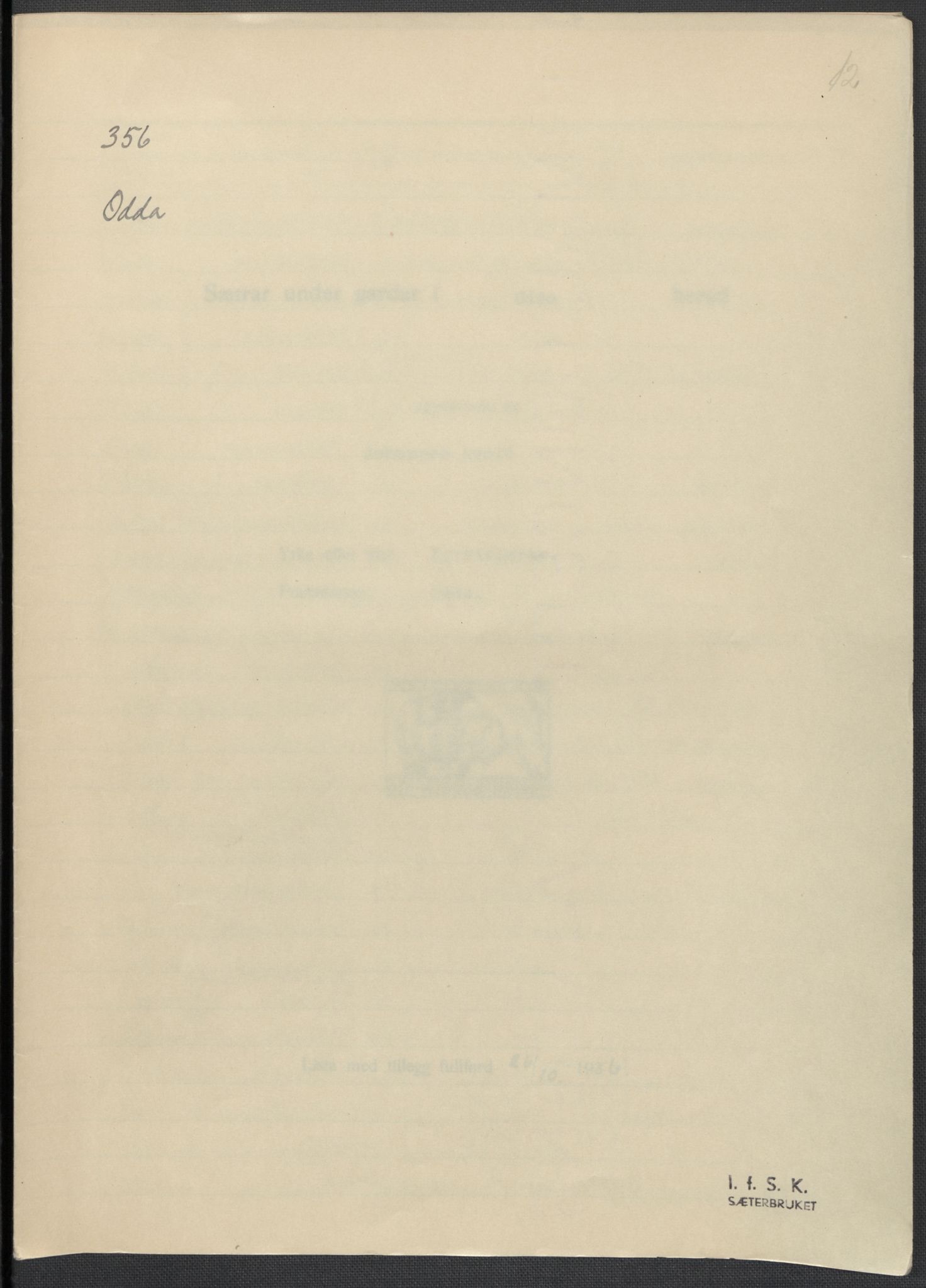 Instituttet for sammenlignende kulturforskning, AV/RA-PA-0424/F/Fc/L0010/0003: Eske B10: / Hordaland (perm XXVII), 1933-1936, p. 12