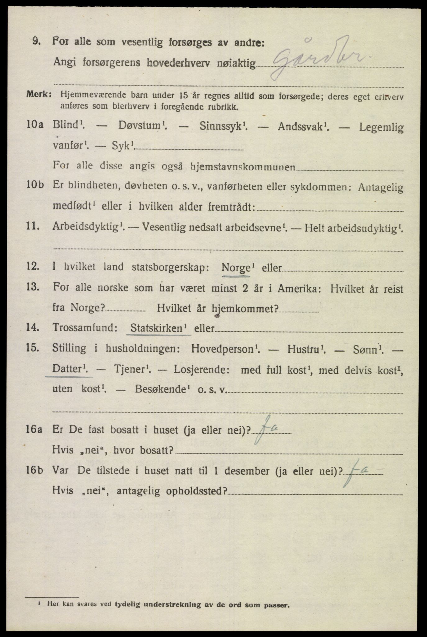 SAK, 1920 census for Finsland, 1920, p. 1181