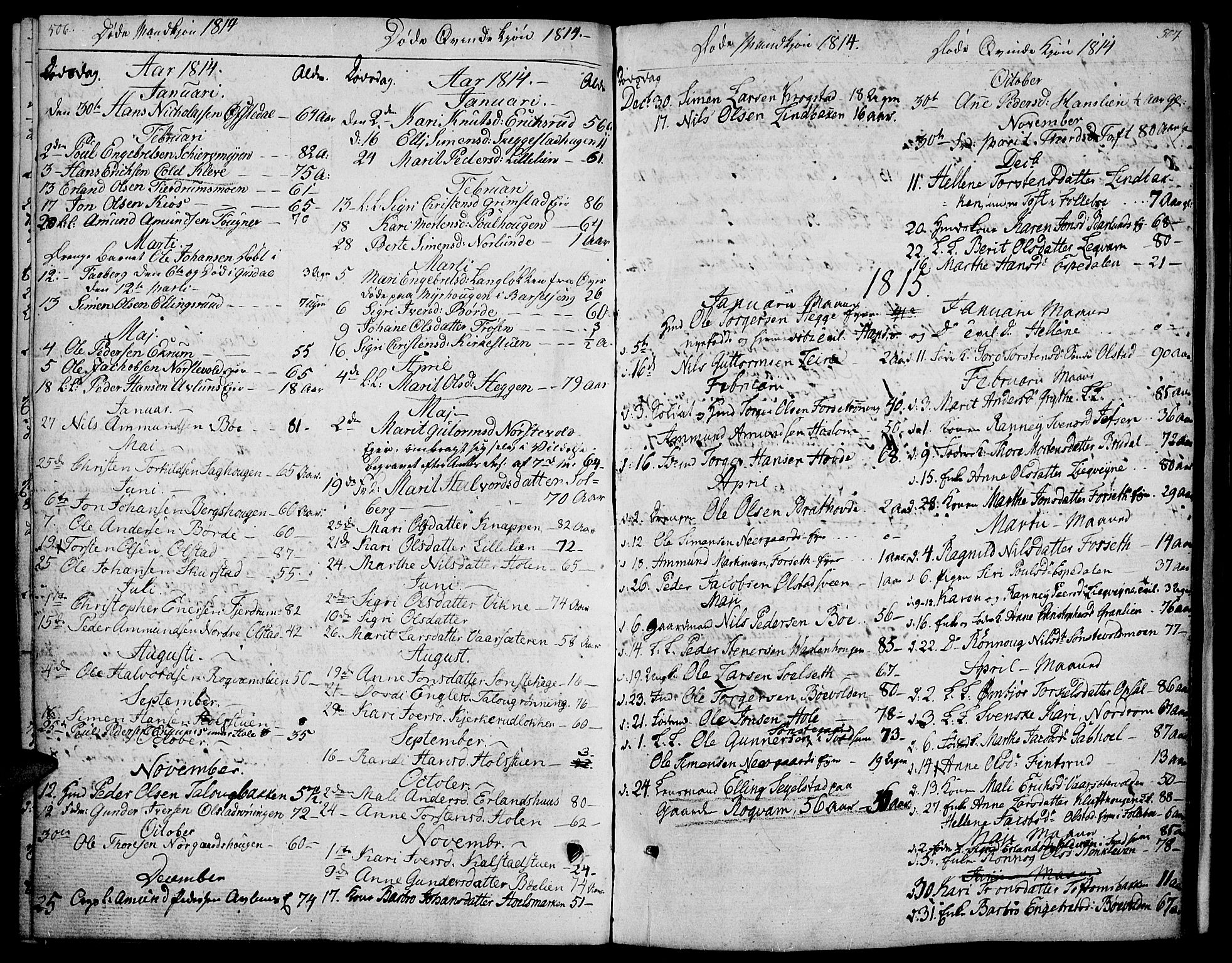 Gausdal prestekontor, SAH/PREST-090/H/Ha/Haa/L0004: Parish register (official) no. 4, 1809-1817, p. 506-507