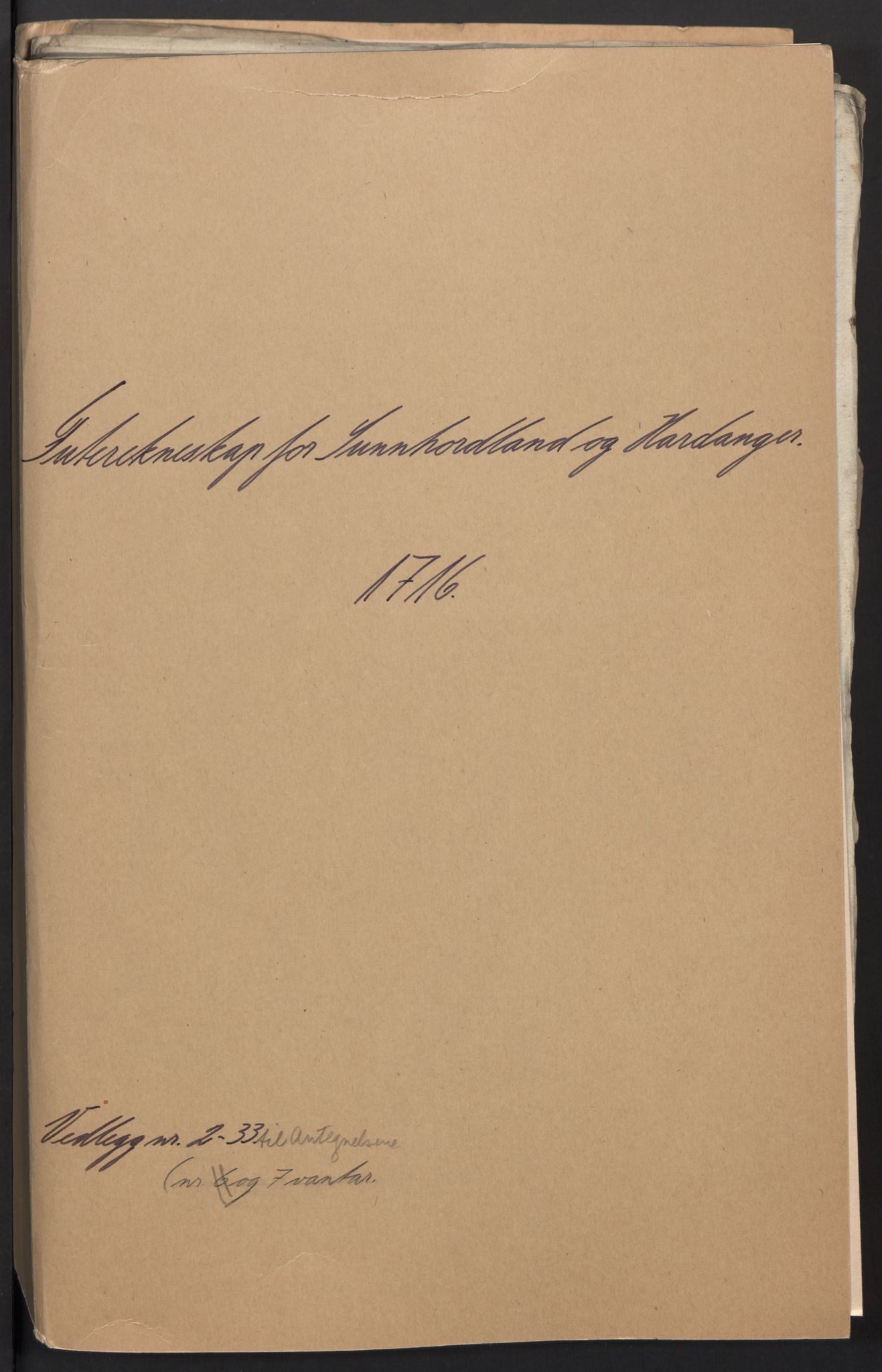 Rentekammeret inntil 1814, Reviderte regnskaper, Fogderegnskap, RA/EA-4092/R48/L2993: Fogderegnskap Sunnhordland og Hardanger, 1716, p. 2
