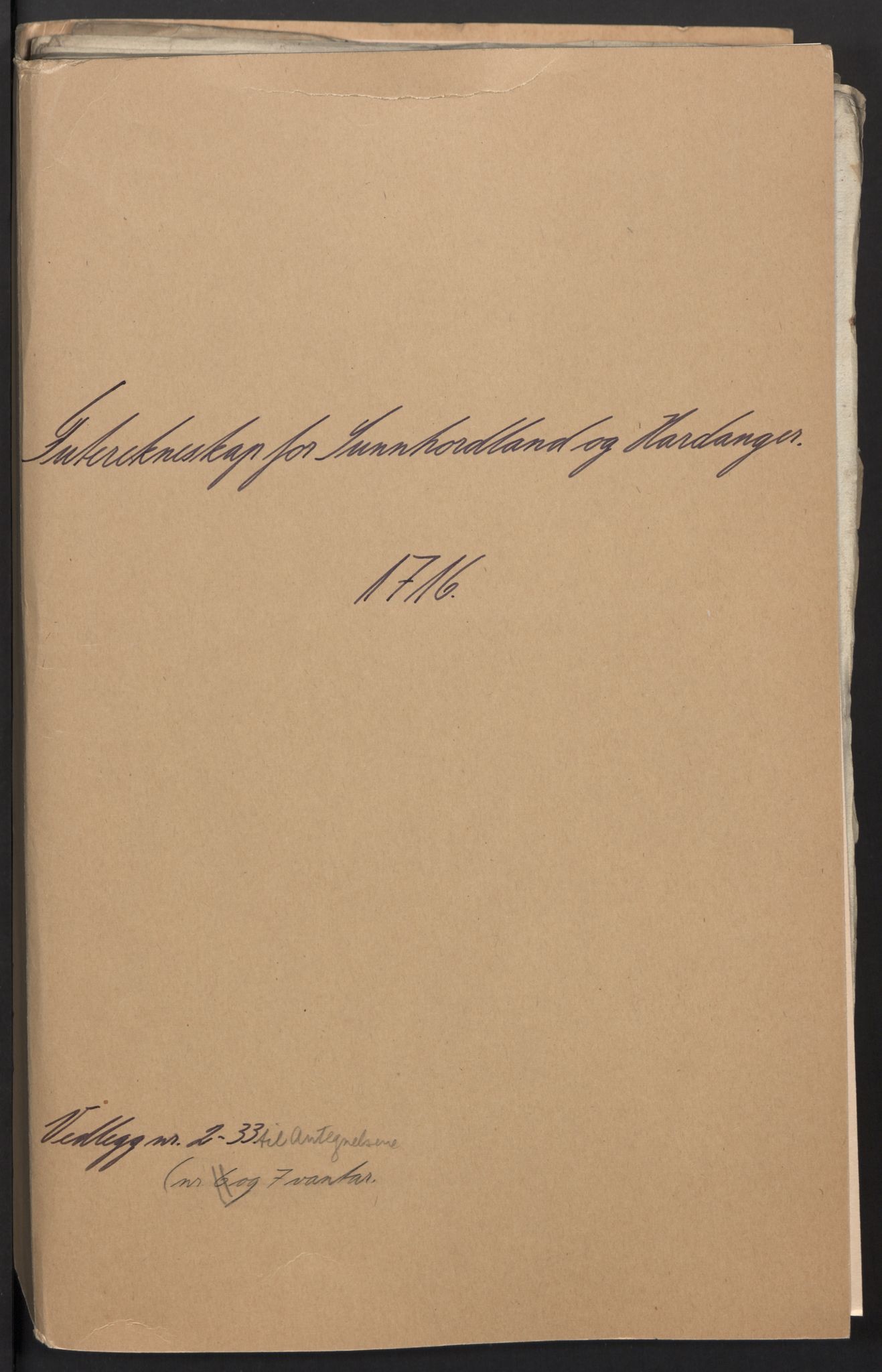 Rentekammeret inntil 1814, Reviderte regnskaper, Fogderegnskap, AV/RA-EA-4092/R48/L2993: Fogderegnskap Sunnhordland og Hardanger, 1716, p. 2