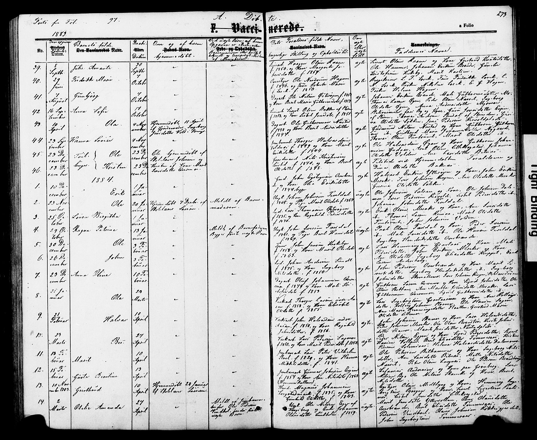 Ministerialprotokoller, klokkerbøker og fødselsregistre - Nord-Trøndelag, SAT/A-1458/706/L0049: Parish register (copy) no. 706C01, 1864-1895, p. 273