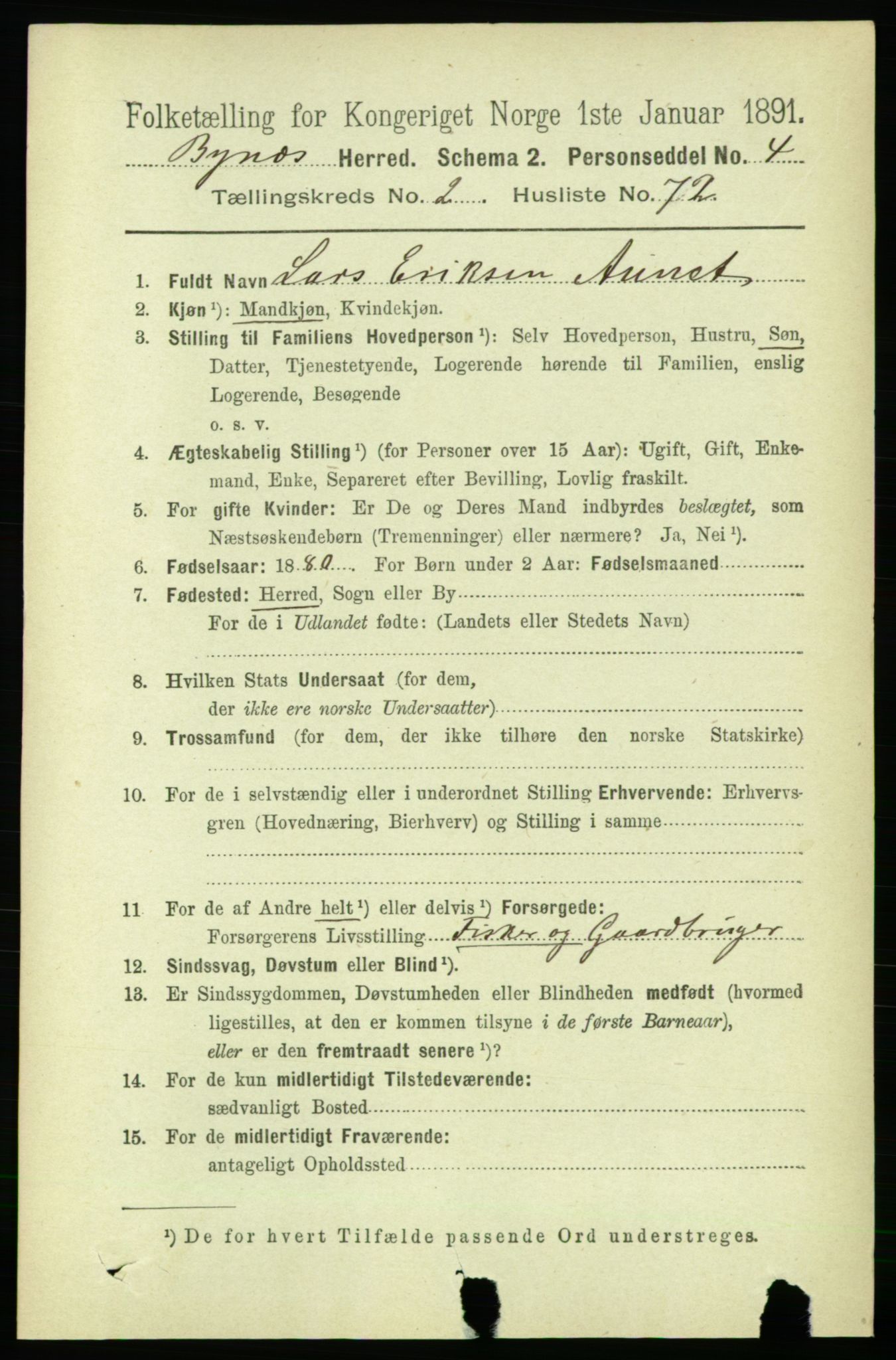 RA, 1891 census for 1655 Byneset, 1891, p. 1236
