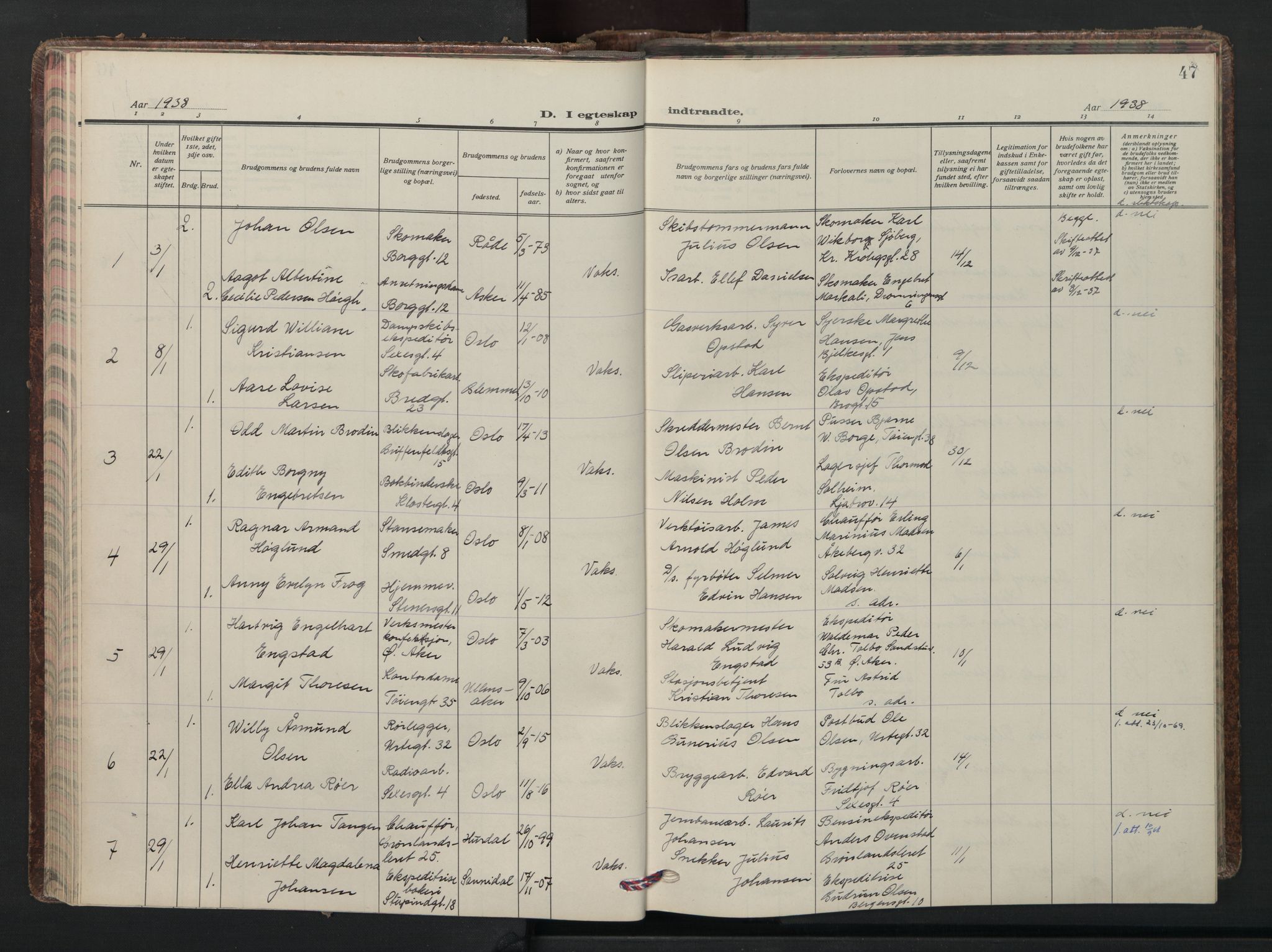 Grønland prestekontor Kirkebøker, AV/SAO-A-10848/F/Fa/L0020: Parish register (official) no. 20, 1935-1946, p. 47