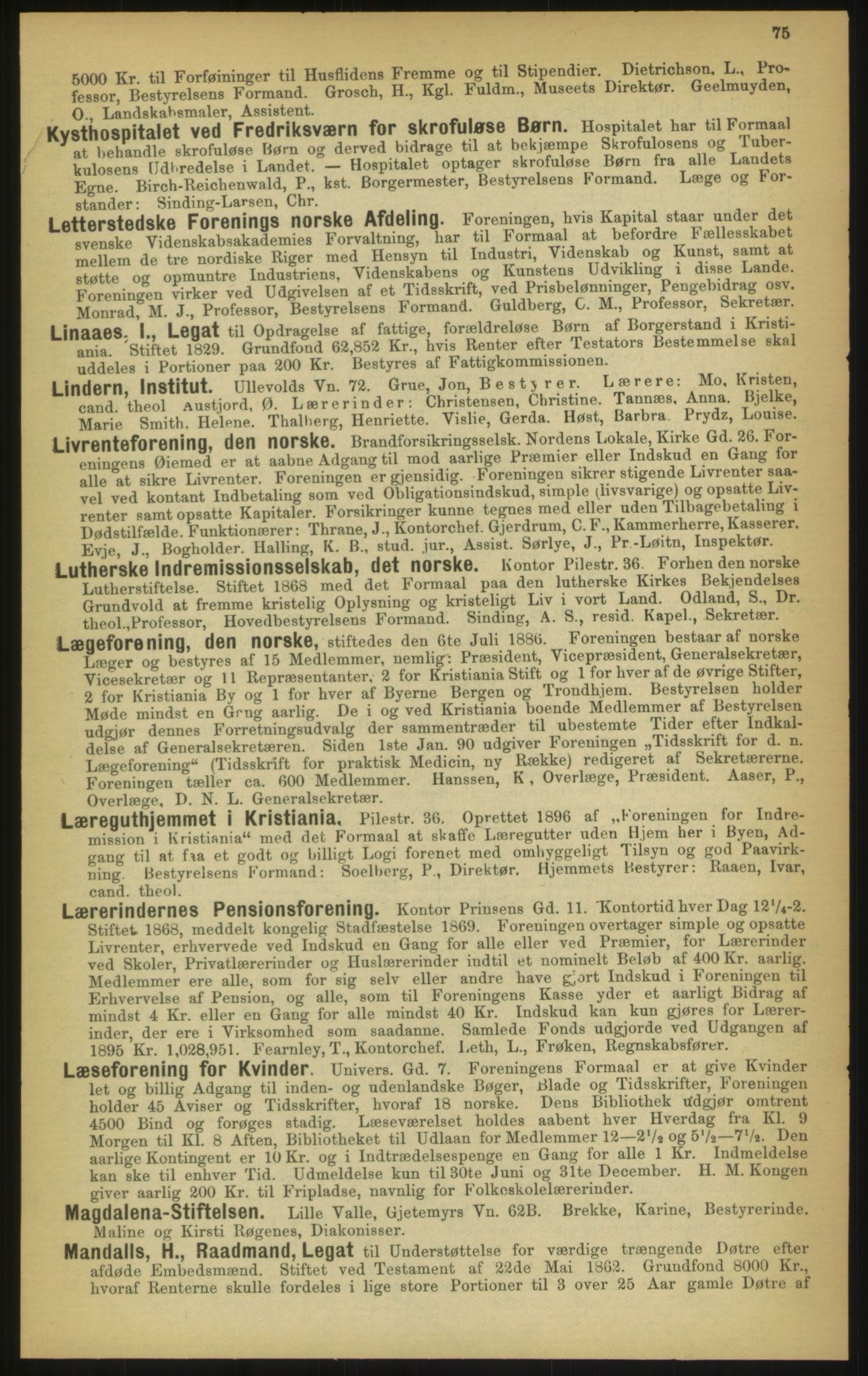 Kristiania/Oslo adressebok, PUBL/-, 1897, p. 75