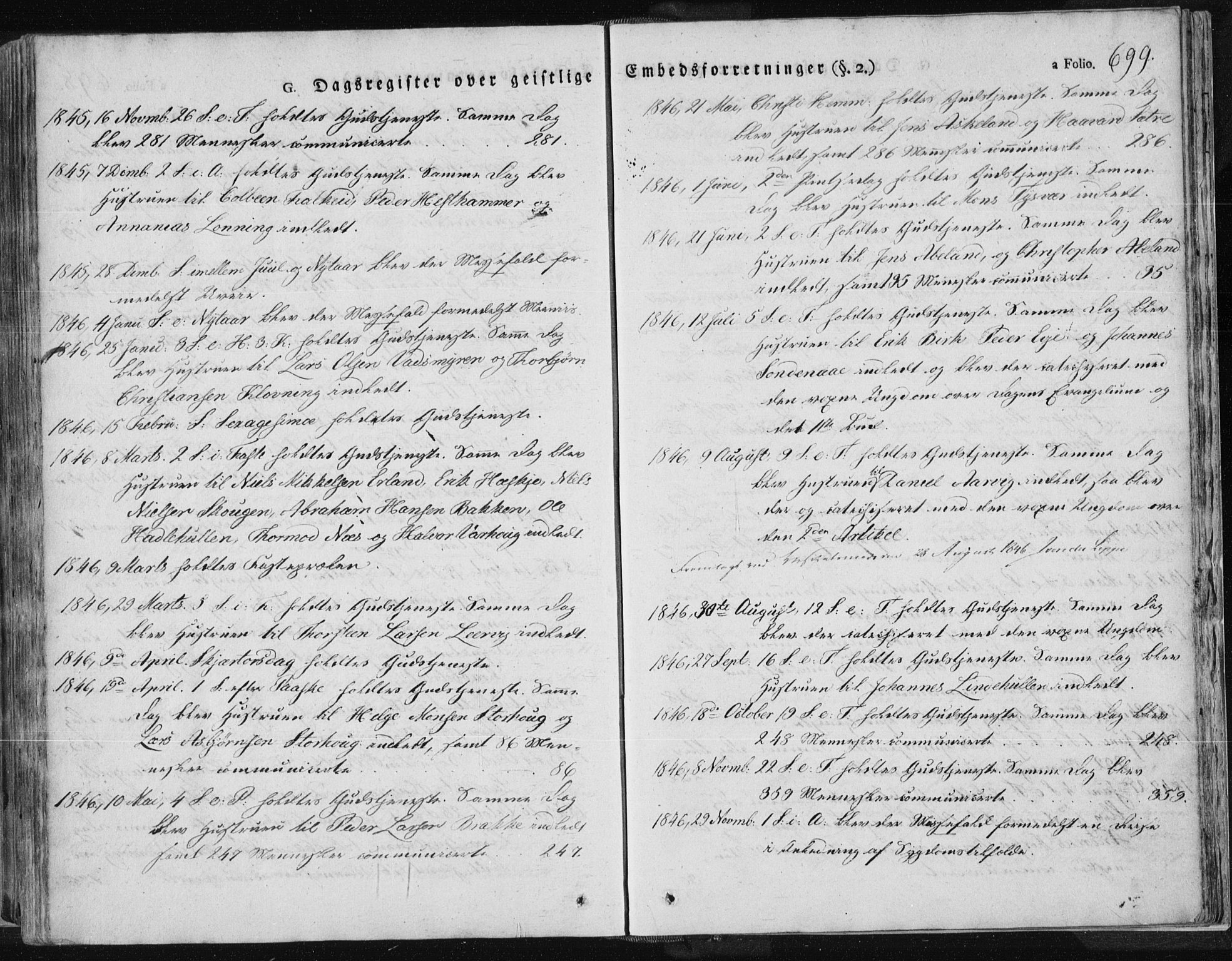 Tysvær sokneprestkontor, SAST/A -101864/H/Ha/Haa/L0001: Parish register (official) no. A 1.2, 1831-1856, p. 699