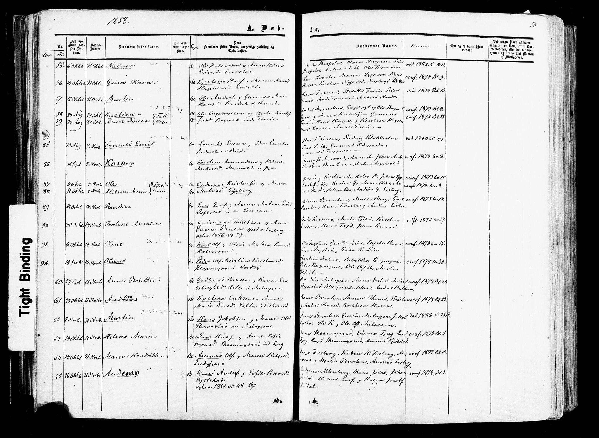 Aurskog prestekontor Kirkebøker, SAO/A-10304a/F/Fa/L0007: Parish register (official) no. I 7, 1854-1877, p. 50