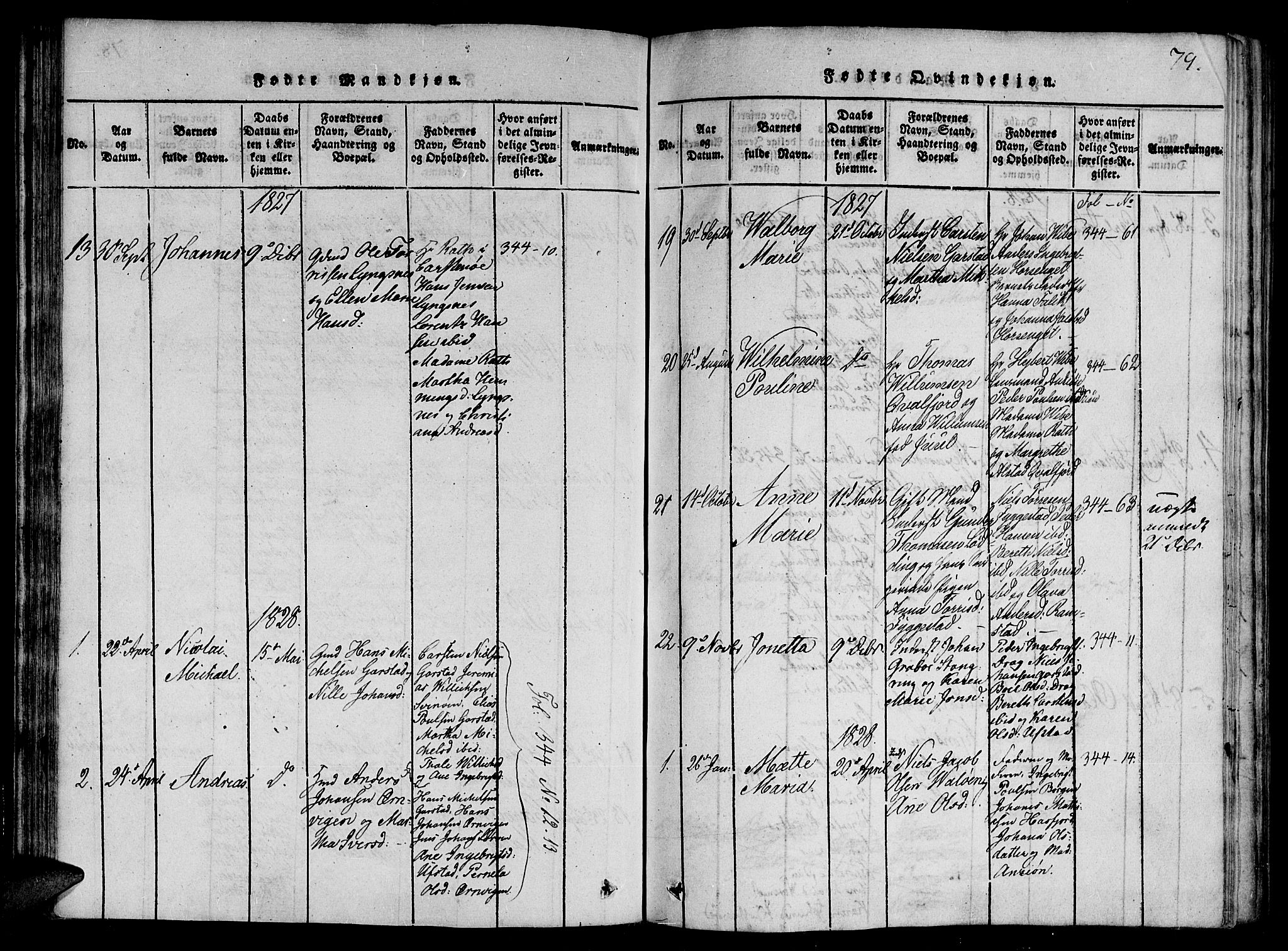 Ministerialprotokoller, klokkerbøker og fødselsregistre - Nord-Trøndelag, SAT/A-1458/784/L0667: Parish register (official) no. 784A03 /2, 1818-1829, p. 79
