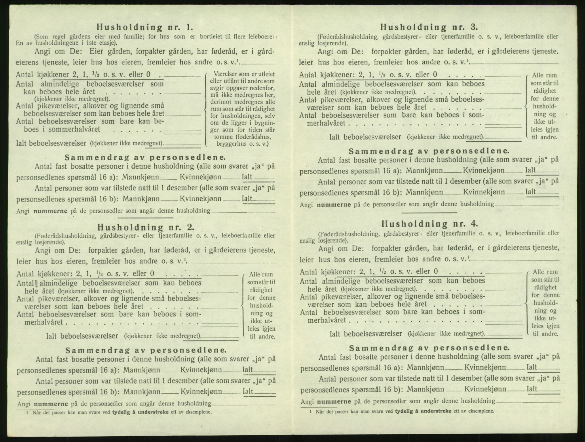 SAT, 1920 census for Borgund, 1920, p. 457