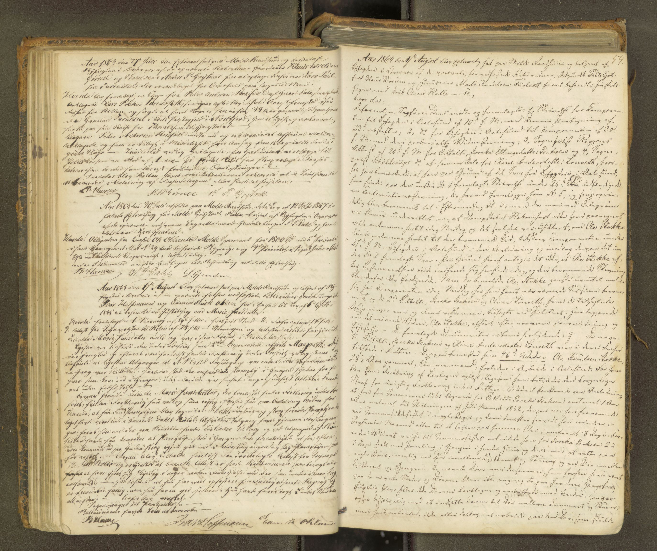 Molde byfogd, AV/SAT-A-0025/1/1A/L0010: Justisprotokoll, 1863-1869, p. 53b-54a