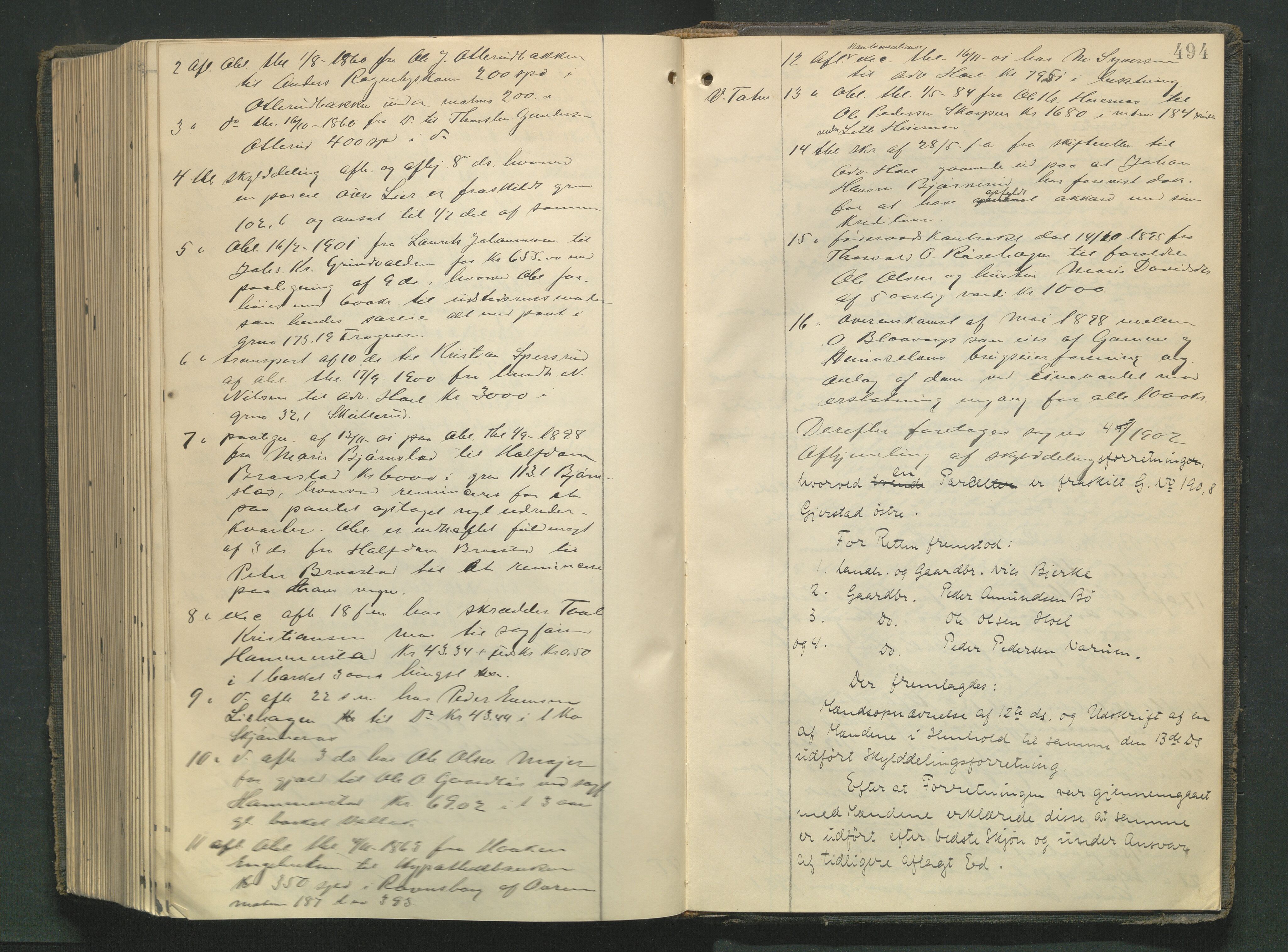 Toten tingrett, AV/SAH-TING-006/G/Gb/Gba/L0057: Tingbok, 1898-1902, p. 493b-494a