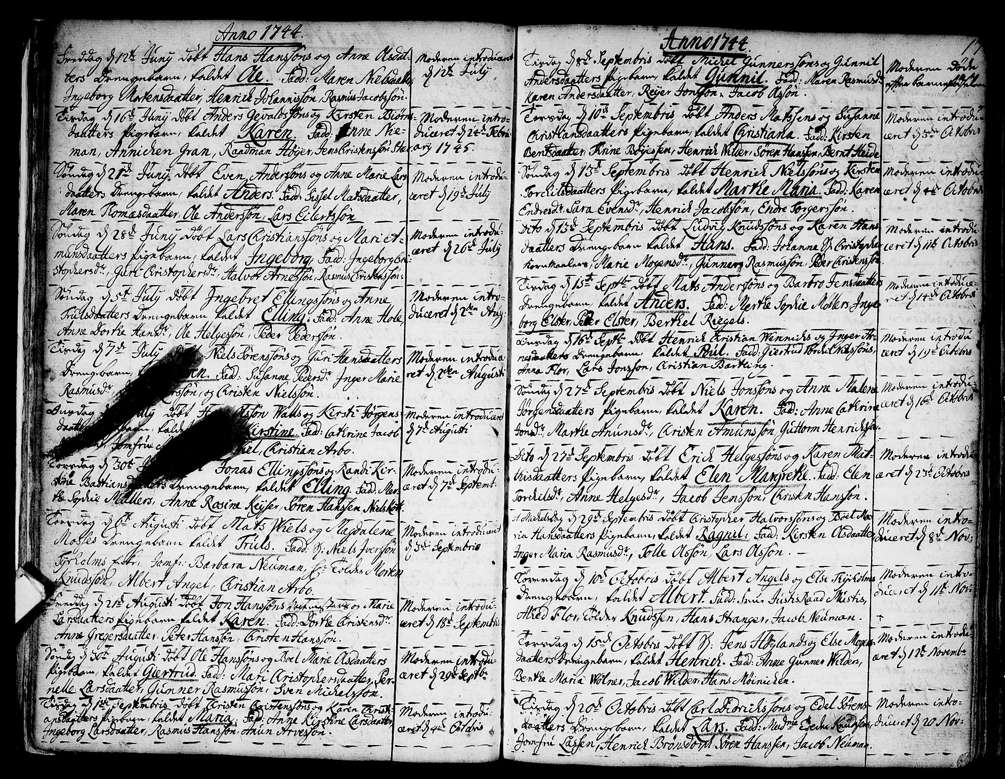 Strømsø kirkebøker, AV/SAKO-A-246/F/Fa/L0007: Parish register (official) no. I 7, 1739-1751, p. 17