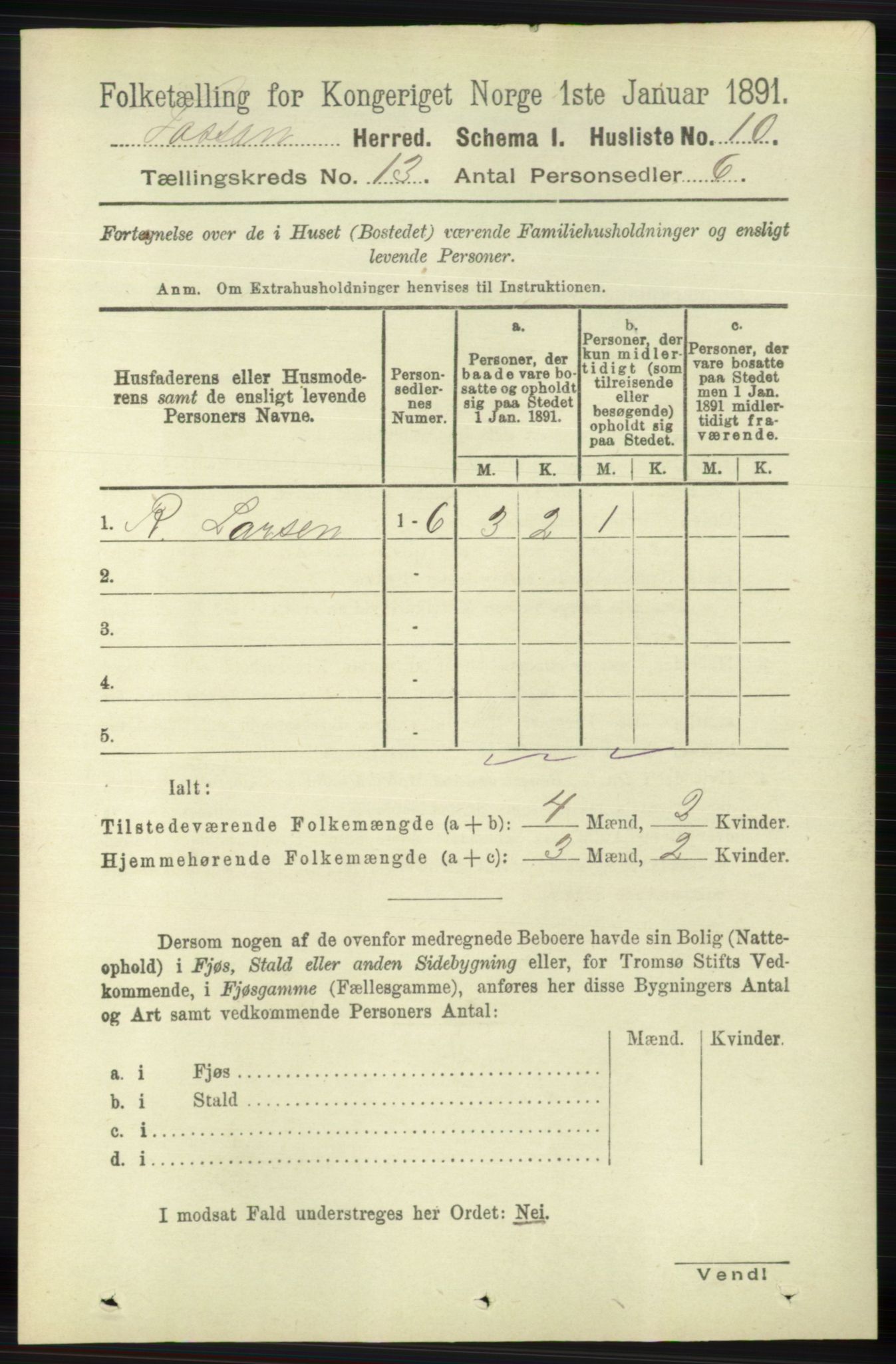 RA, 1891 census for 1129 Forsand, 1891, p. 2034